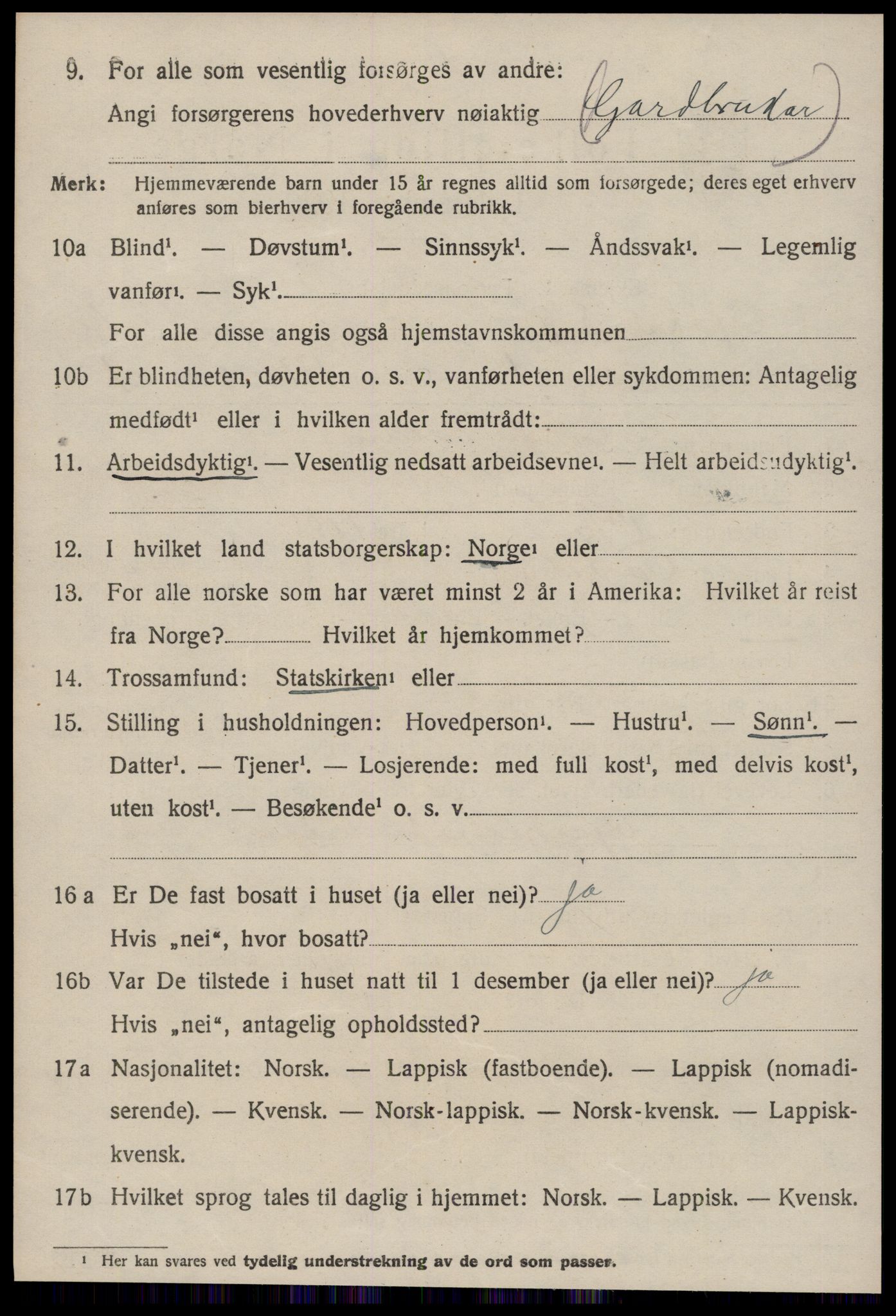 SAT, 1920 census for Oppdal, 1920, p. 8154