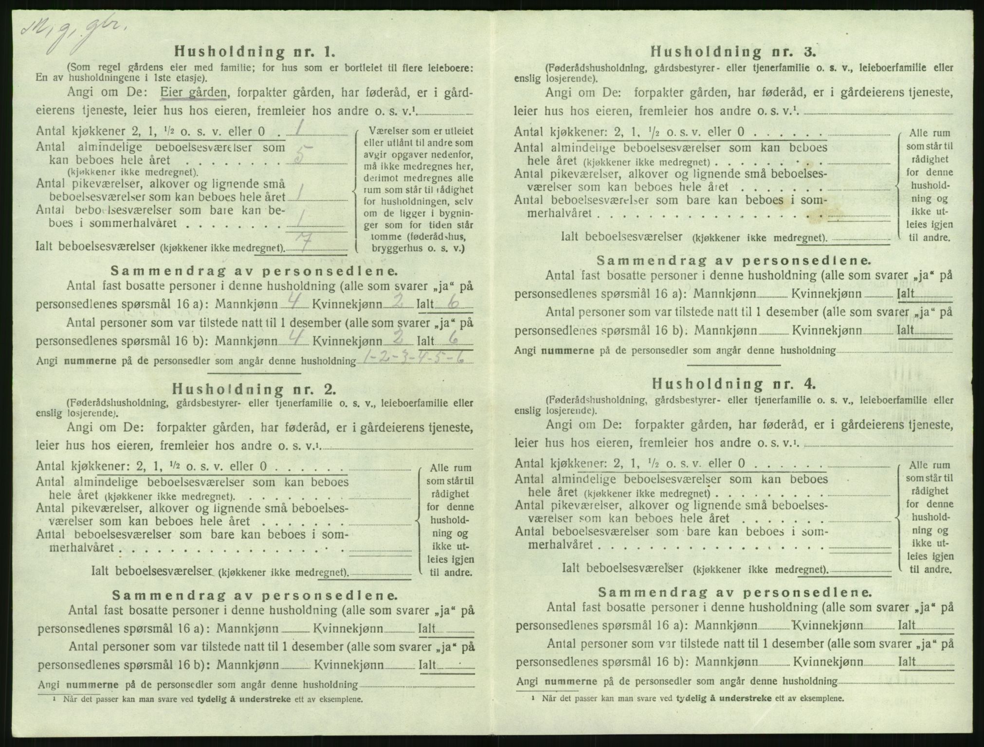 SAK, 1920 census for Øyestad, 1920, p. 1083