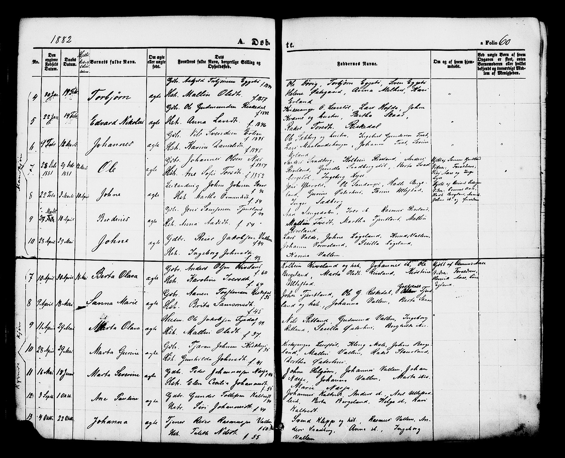 Hjelmeland sokneprestkontor, AV/SAST-A-101843/01/IV/L0012: Parish register (official) no. A 12, 1862-1886, p. 60