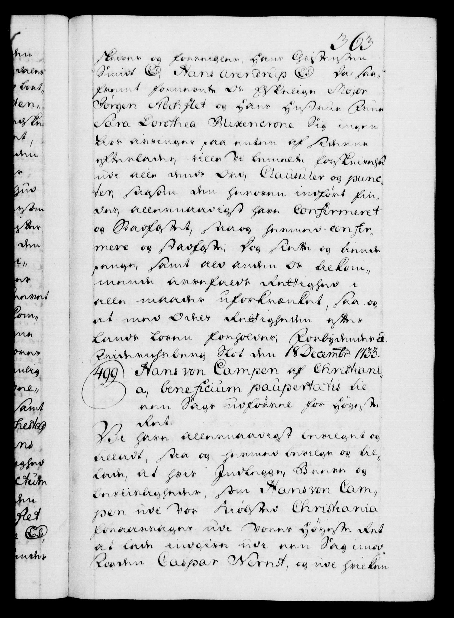 Danske Kanselli 1572-1799, AV/RA-EA-3023/F/Fc/Fca/Fcaa/L0028: Norske registre, 1733-1734, p. 363a