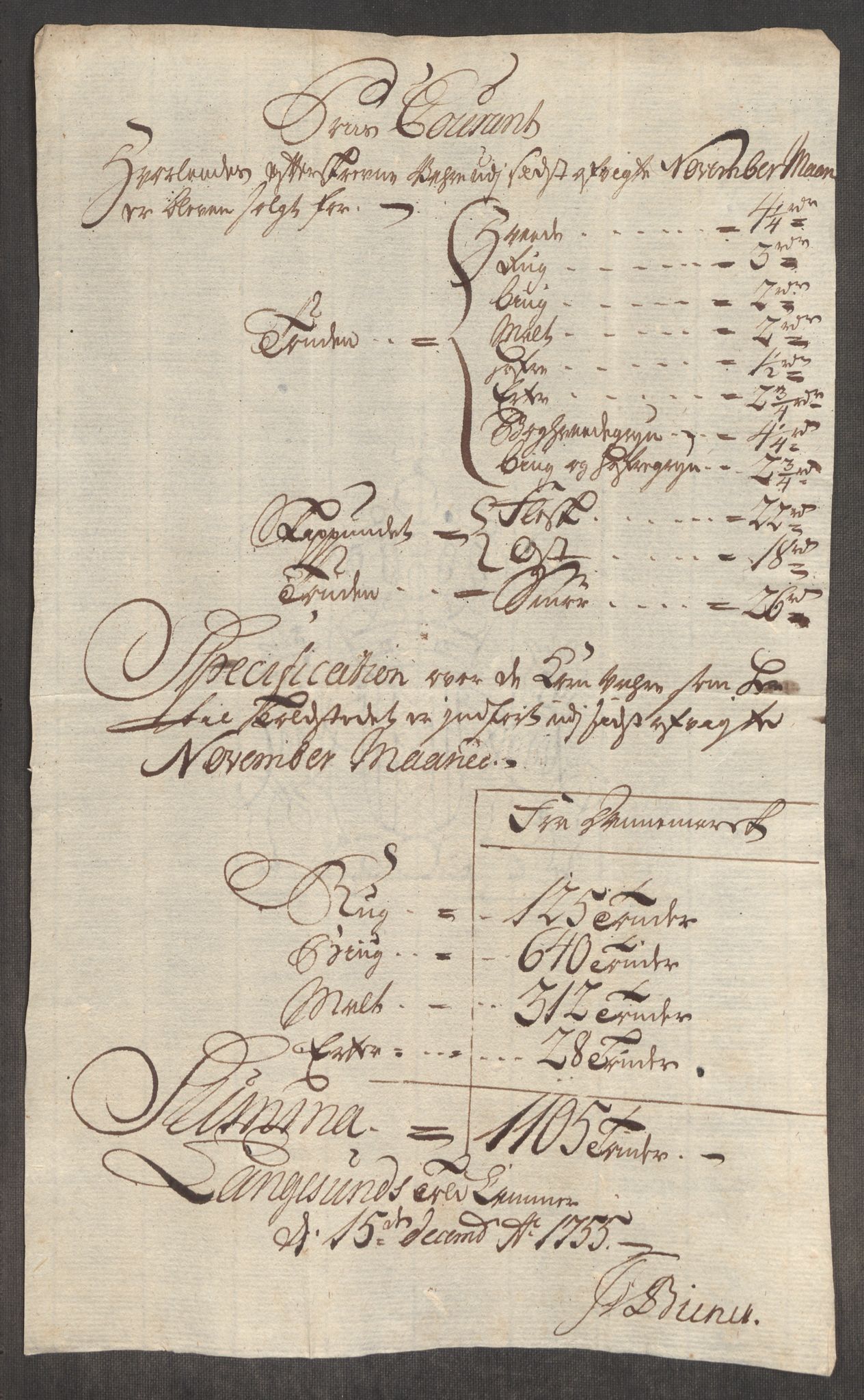 Rentekammeret inntil 1814, Realistisk ordnet avdeling, AV/RA-EA-4070/Oe/L0005: [Ø1]: Priskuranter, 1753-1757, p. 516