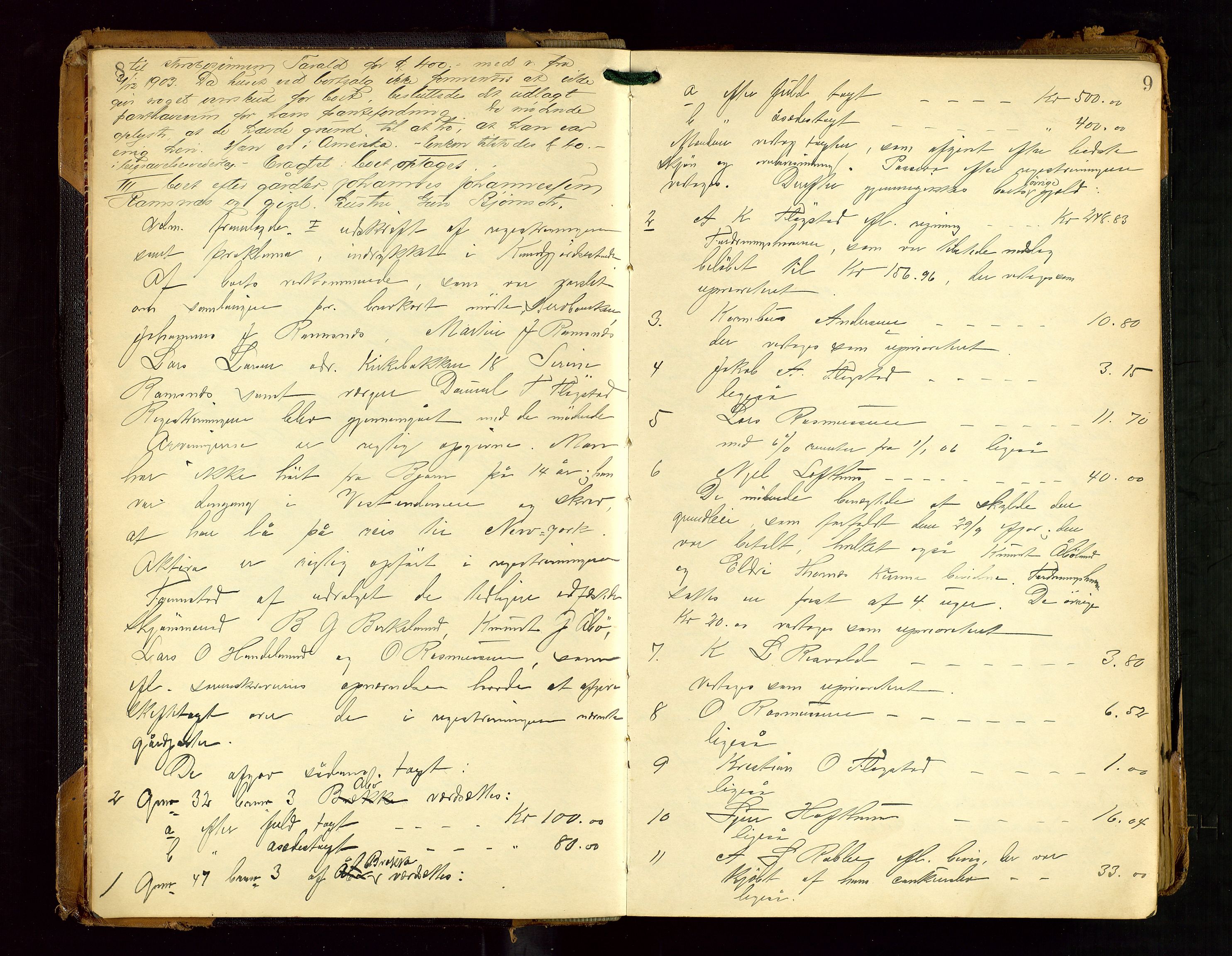 Ryfylke tingrett, AV/SAST-A-100055/001/IV/IVF/L0016: Skifteforhandlingsprotokoll, 1906-1915, p. 8-9