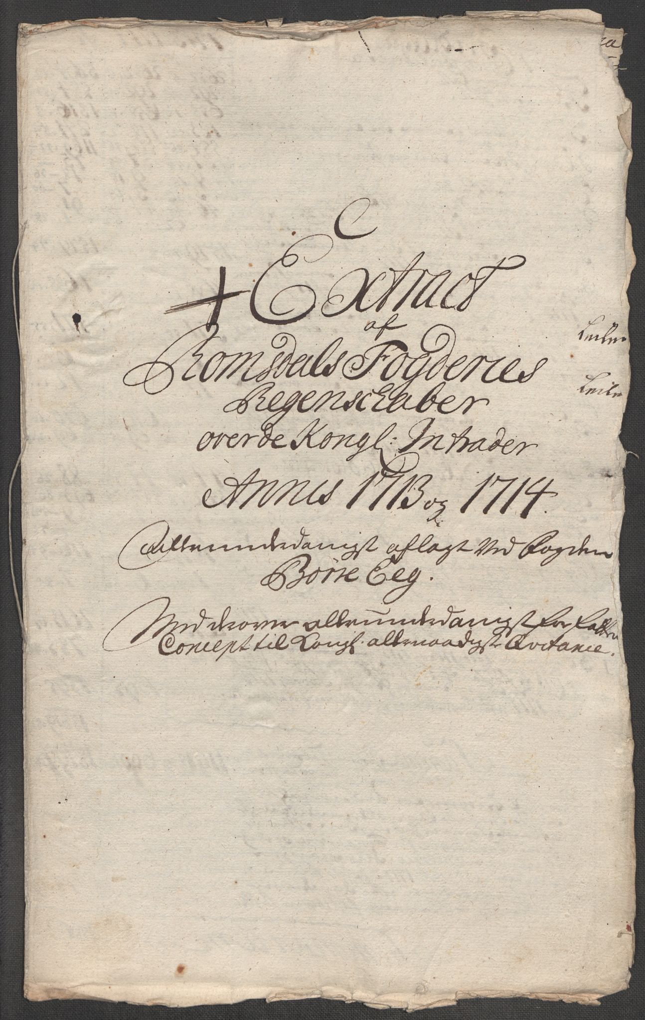 Rentekammeret inntil 1814, Reviderte regnskaper, Fogderegnskap, RA/EA-4092/R55/L3662: Fogderegnskap Romsdal, 1713-1714, p. 642