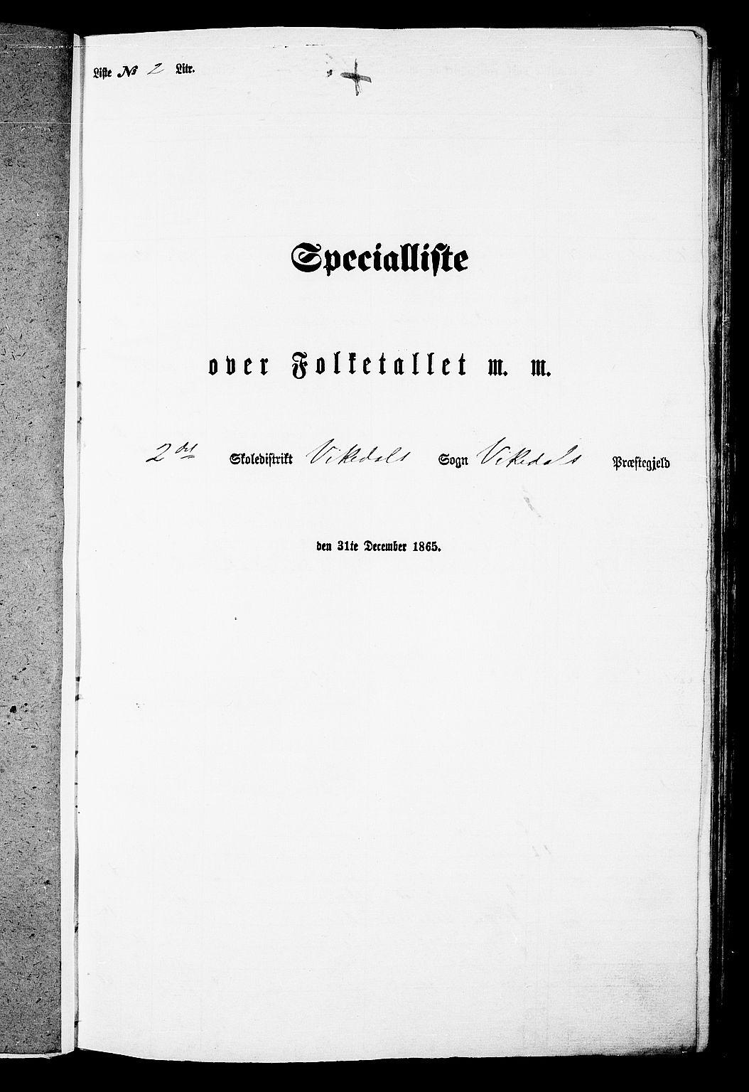 RA, 1865 census for Vikedal, 1865, p. 25