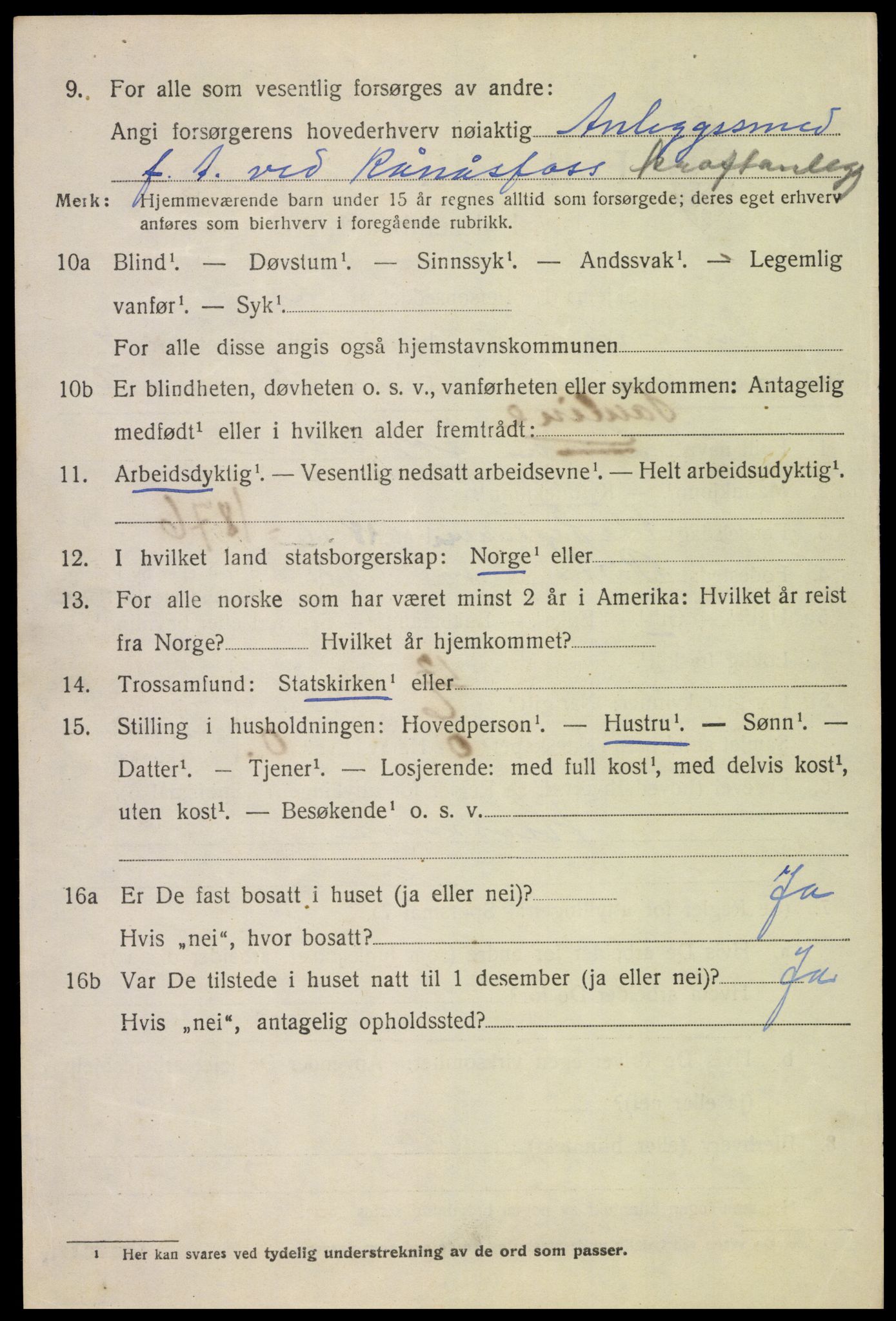 SAH, 1920 census for Lunner, 1920, p. 6908