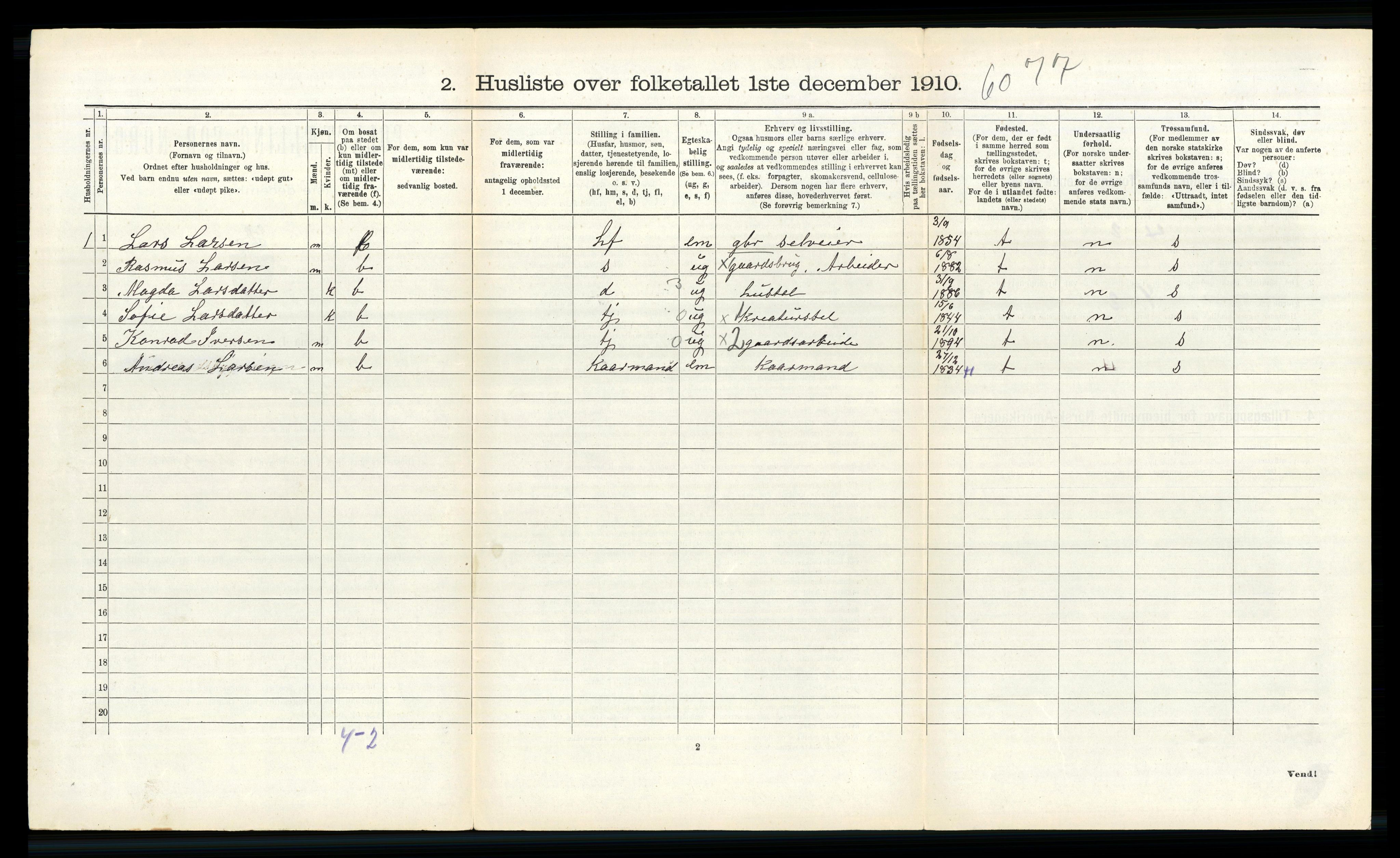 RA, 1910 census for Sande, 1910, p. 369