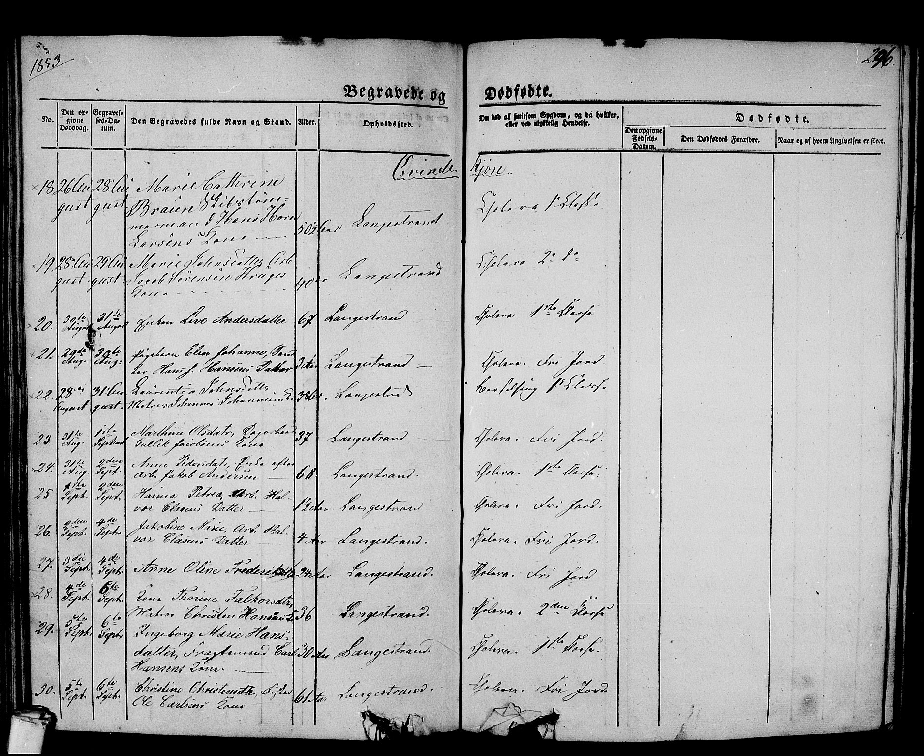 Larvik kirkebøker, AV/SAKO-A-352/G/Gb/L0002: Parish register (copy) no. II 2, 1843-1866, p. 296