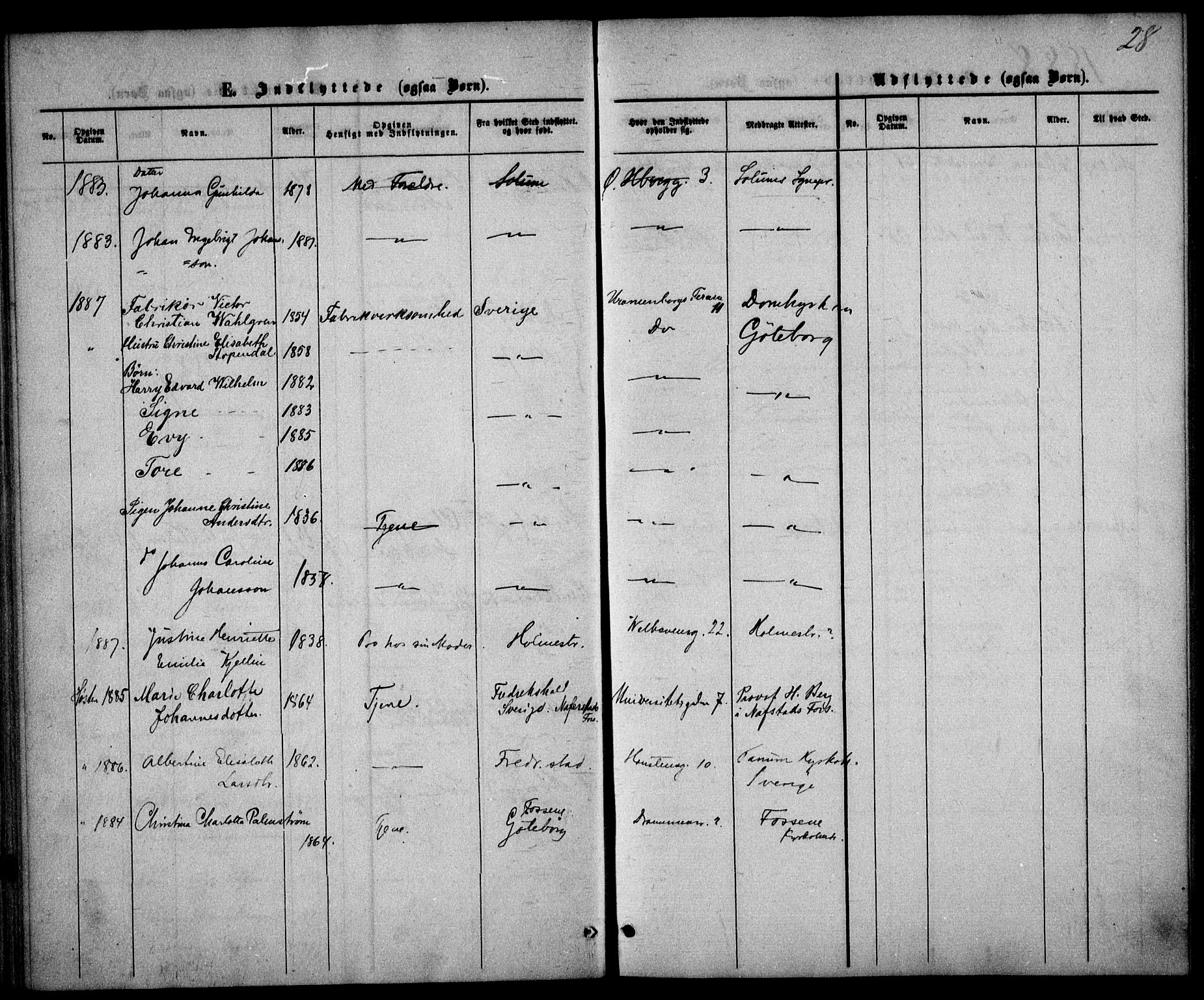 Trefoldighet prestekontor Kirkebøker, SAO/A-10882/F/Fe/L0001: Parish register (official) no. V 1, 1858-1887, p. 28