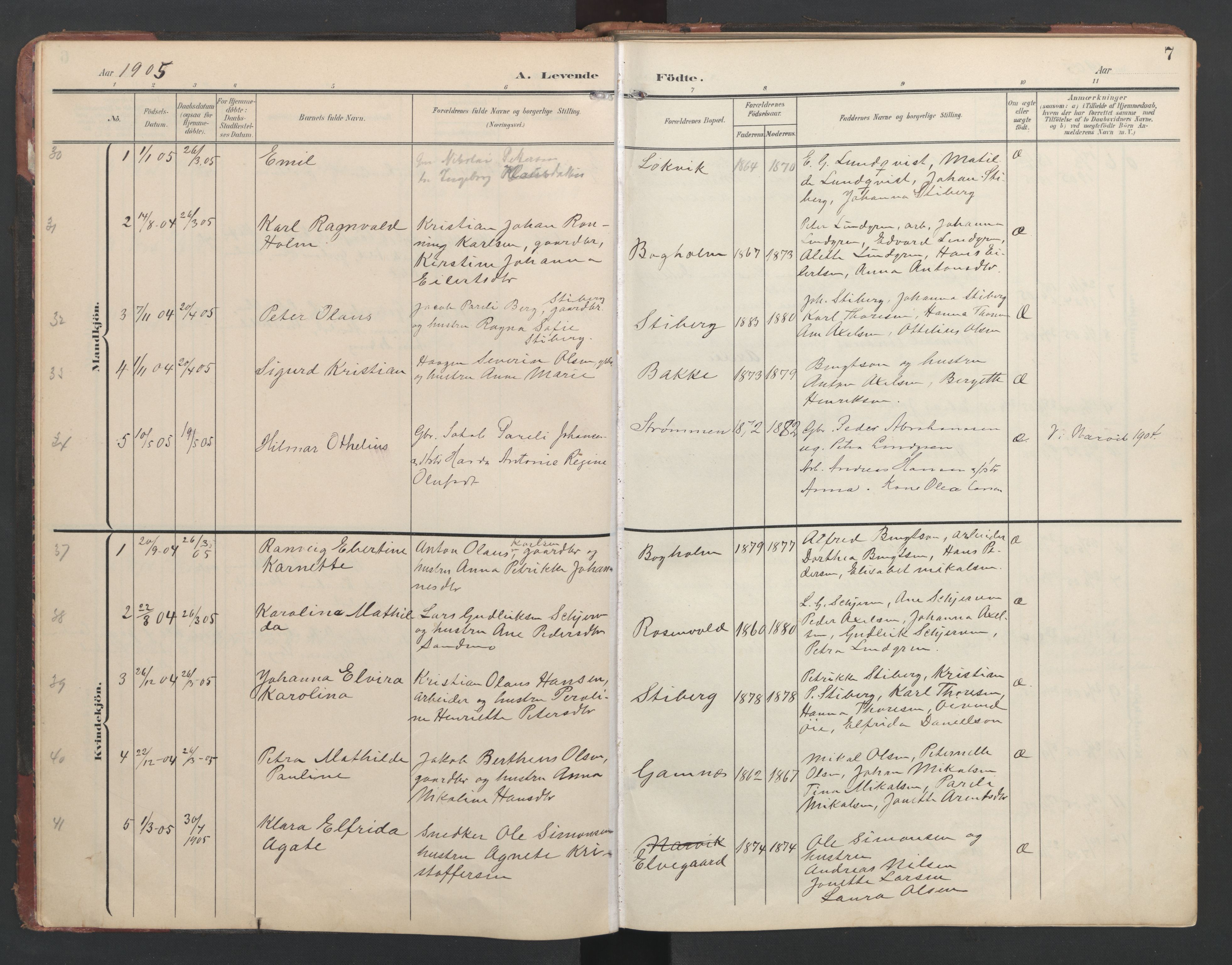 Ministerialprotokoller, klokkerbøker og fødselsregistre - Nordland, AV/SAT-A-1459/867/L0966: Parish register (copy) no. 867C01, 1904-1952, p. 7