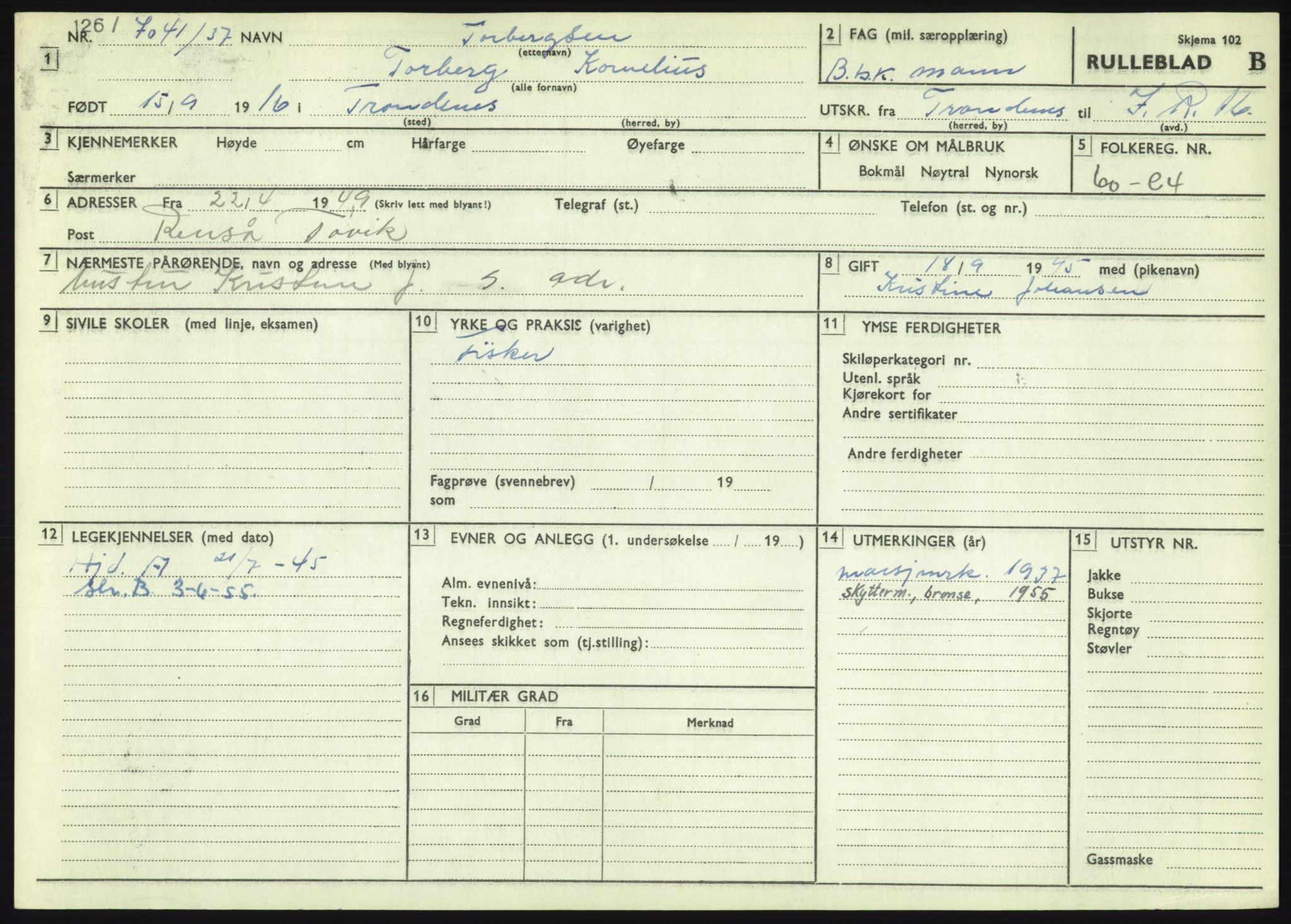 Forsvaret, Troms infanteriregiment nr. 16, AV/RA-RAFA-3146/P/Pa/L0021: Rulleblad for regimentets menige mannskaper, årsklasse 1937, 1937, p. 1185