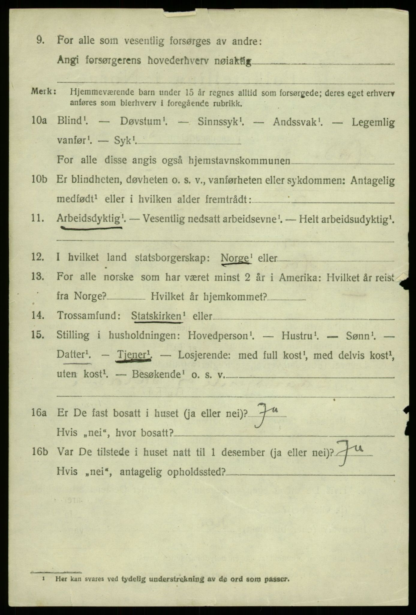 SAB, 1920 census for Os, 1920, p. 6549