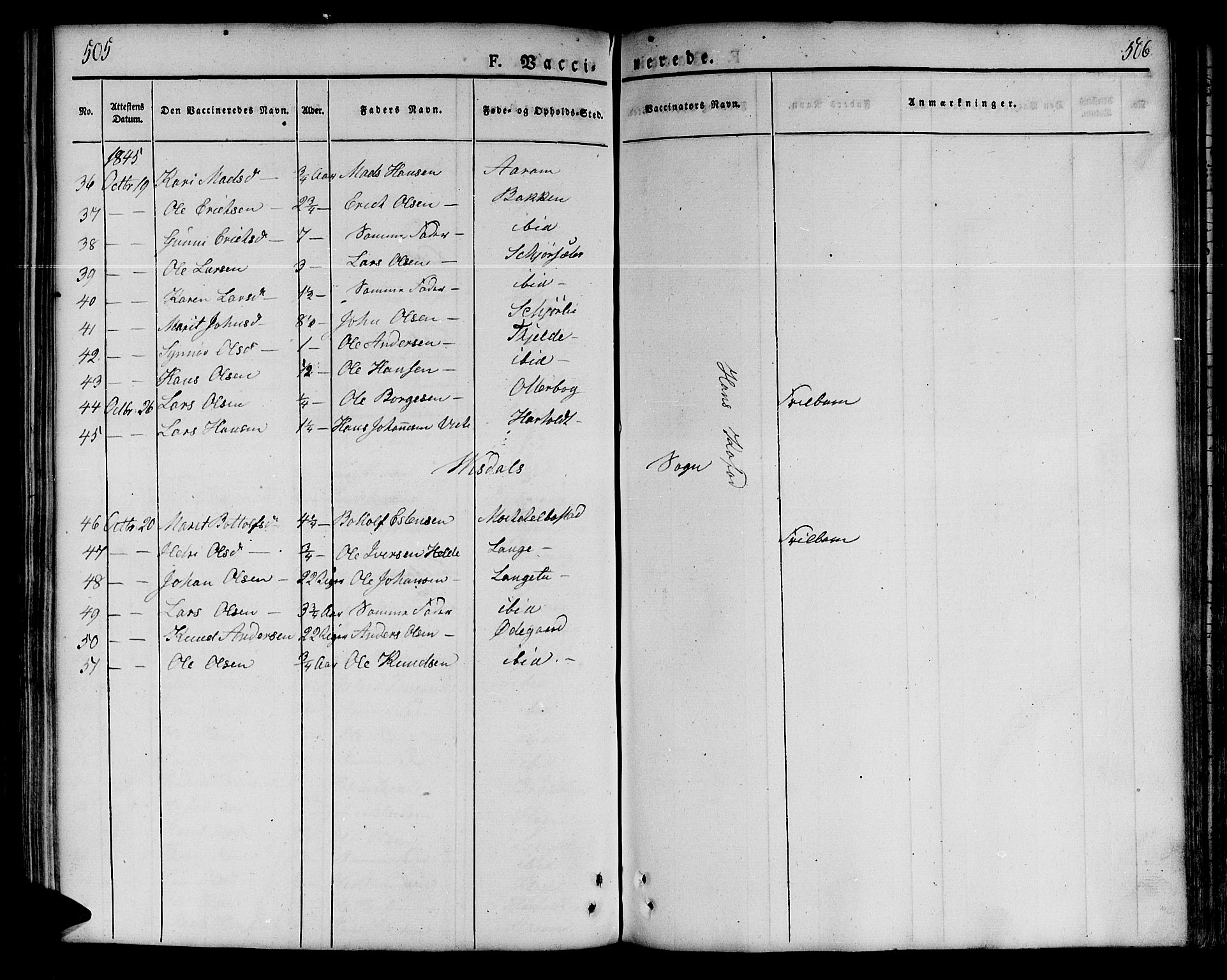 Ministerialprotokoller, klokkerbøker og fødselsregistre - Møre og Romsdal, AV/SAT-A-1454/551/L0624: Parish register (official) no. 551A04, 1831-1845, p. 505-506