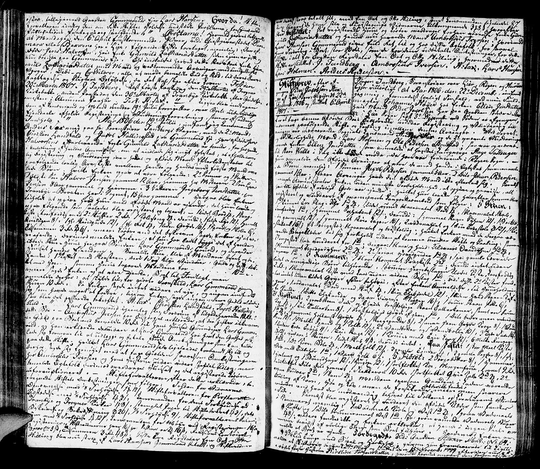 Lier, Røyken og Hurum sorenskriveri, AV/SAKO-A-89/H/Hc/L0009: Skifteprotokoll, 1805-1813, p. 86b-87a
