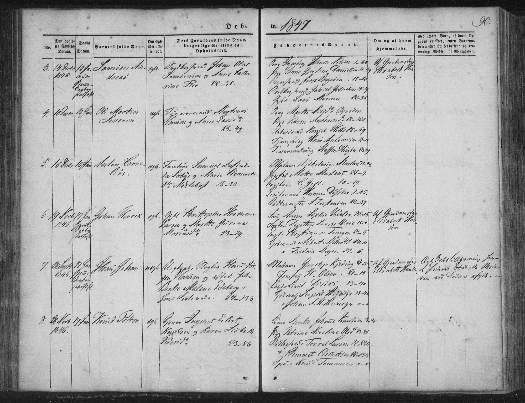 Korskirken sokneprestembete, SAB/A-76101/H/Haa/L0016: Parish register (official) no. B 2, 1841-1851, p. 90