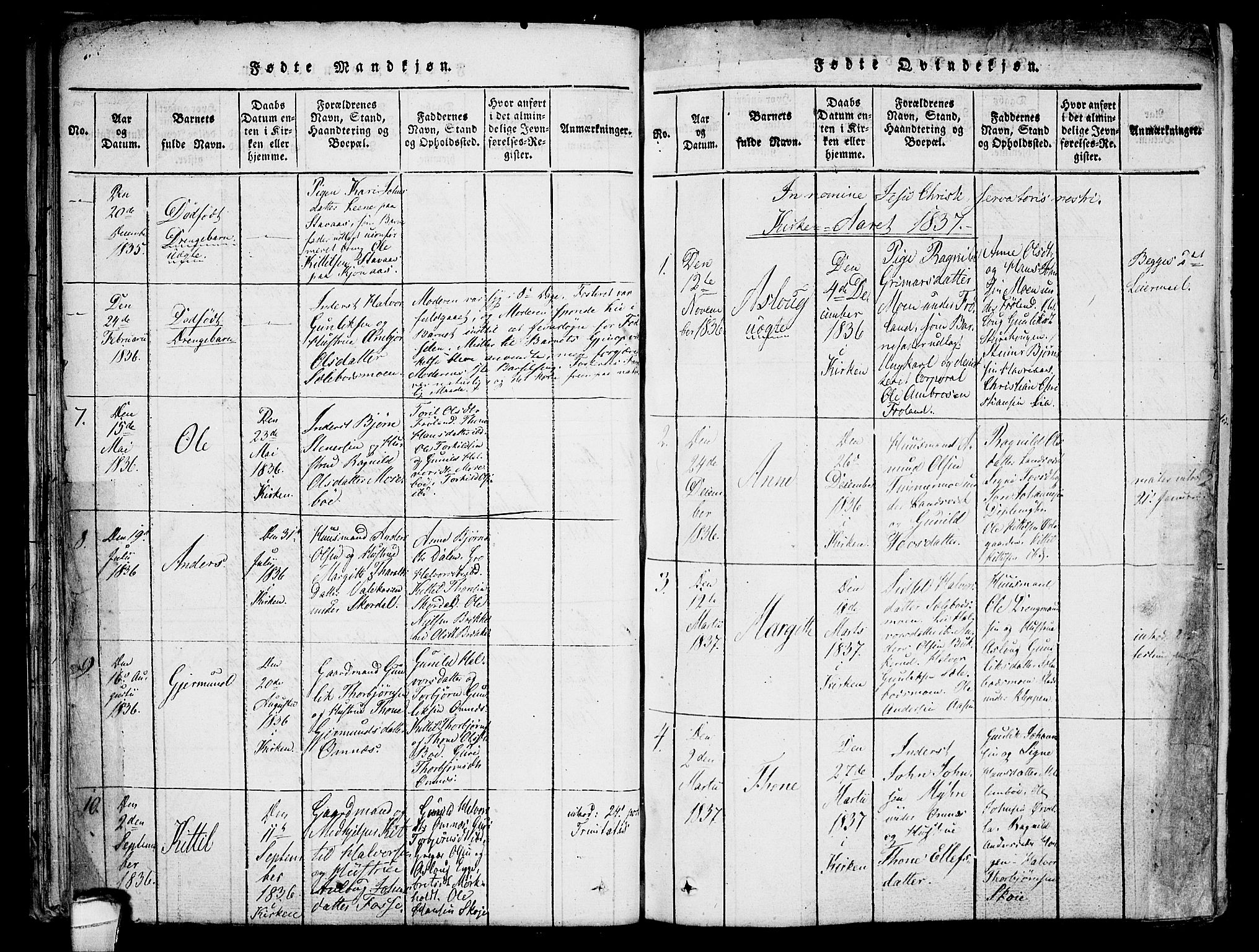 Hjartdal kirkebøker, SAKO/A-270/F/Fb/L0001: Parish register (official) no. II 1, 1815-1843, p. 55
