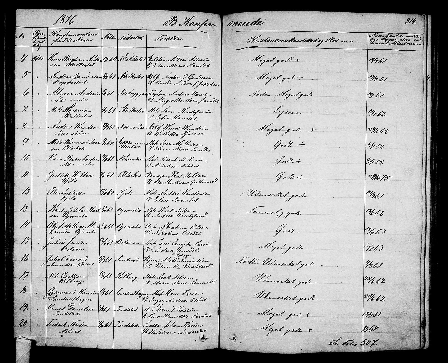 Nøtterøy kirkebøker, AV/SAKO-A-354/G/Ga/L0002: Parish register (copy) no. I 2, 1860-1877, p. 314