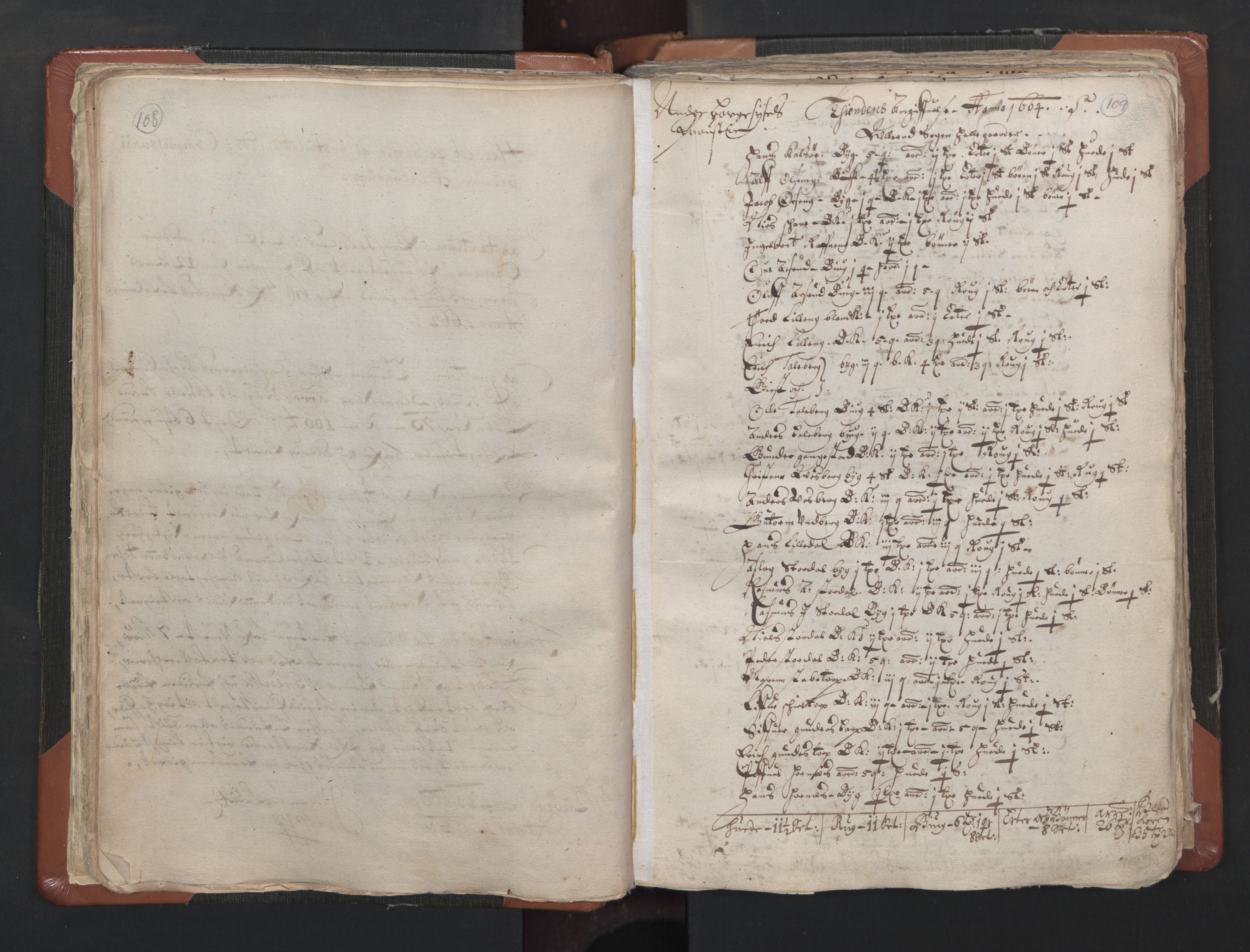 RA, Vicar's Census 1664-1666, no. 1: Nedre Borgesyssel deanery, 1664-1666, p. 108-109