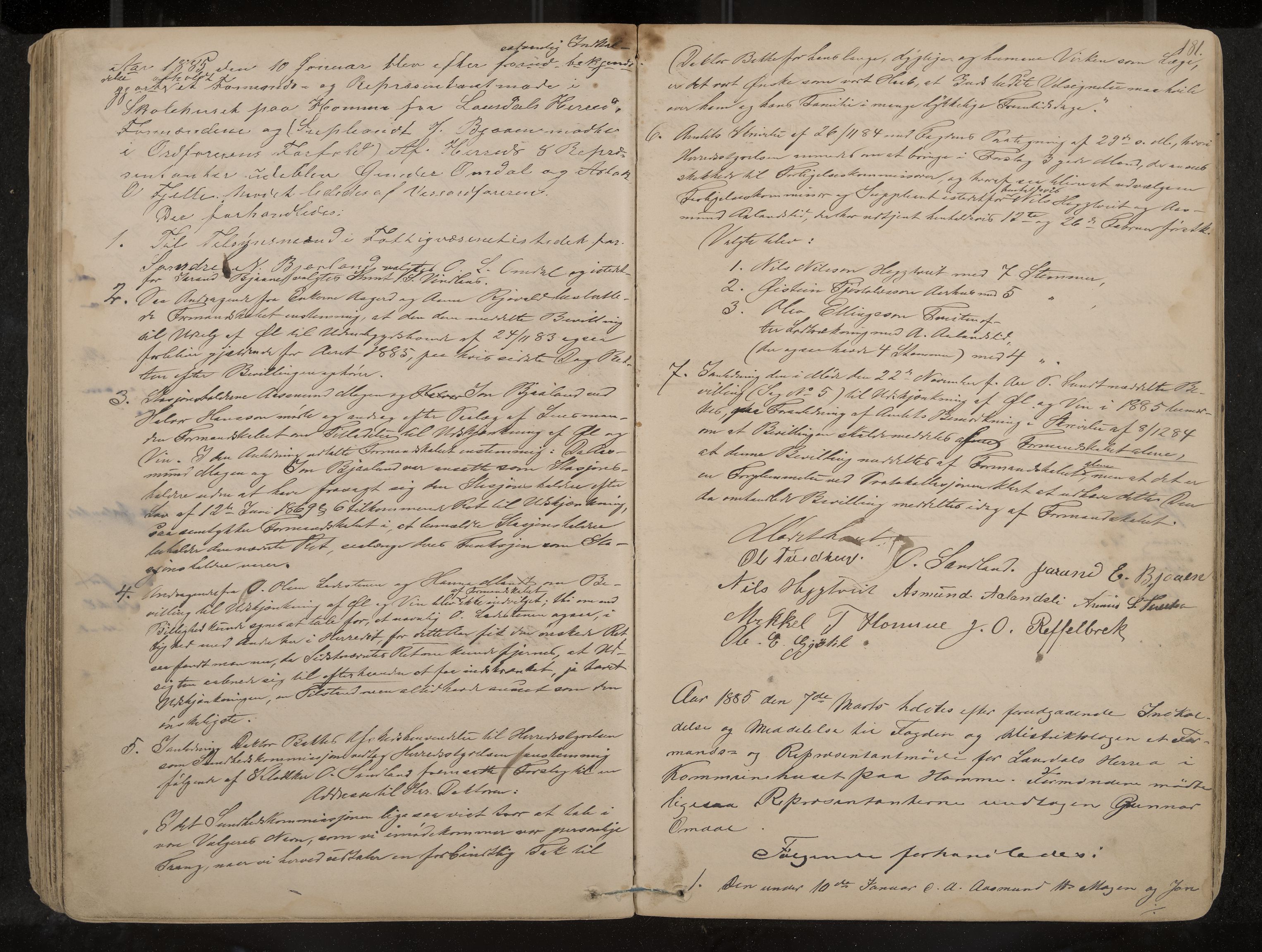 Lårdal formannskap og sentraladministrasjon, IKAK/0833021/A/L0002: Møtebok, 1865-1893, p. 181