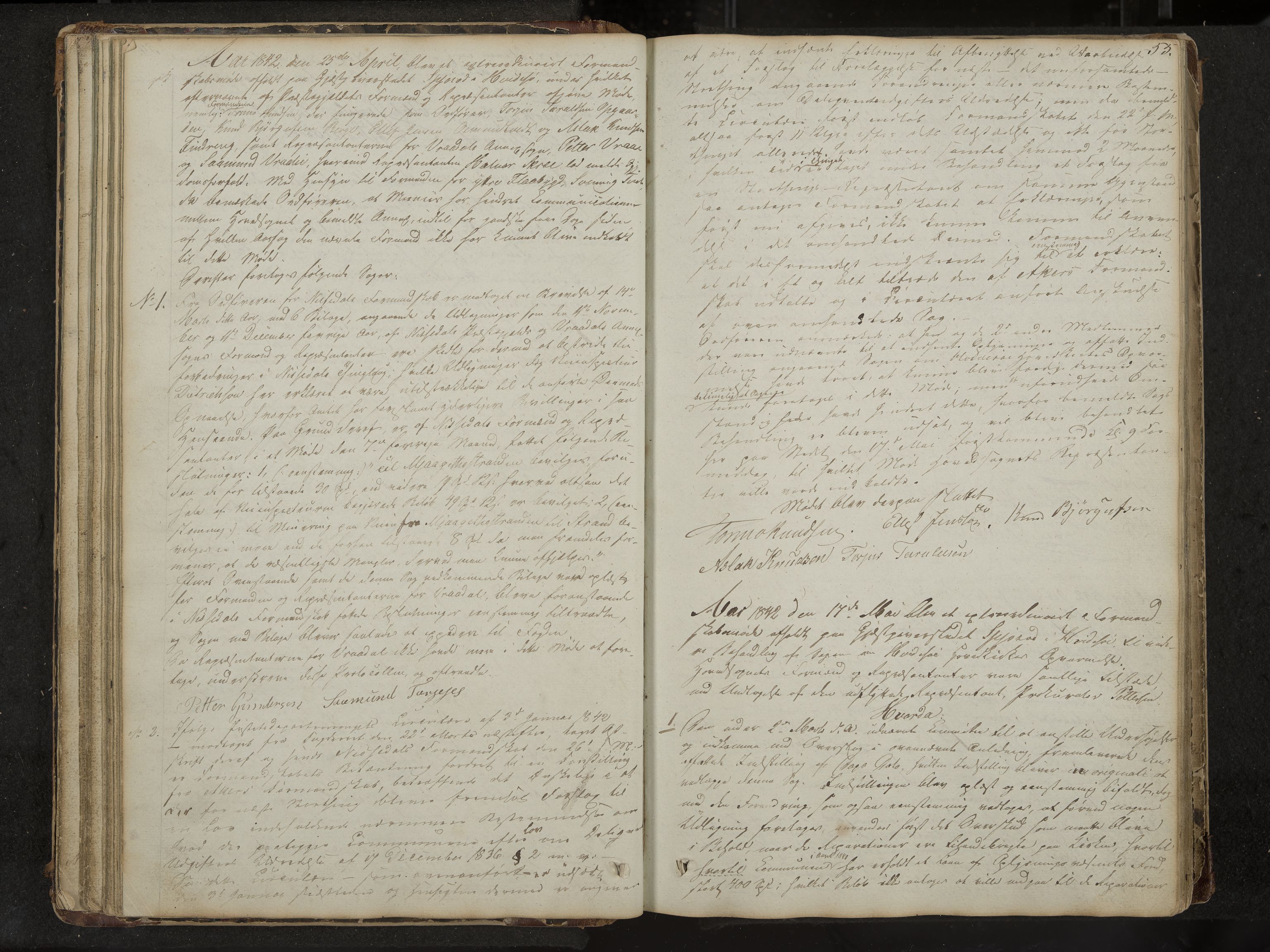 Kviteseid formannskap og sentraladministrasjon, IKAK/0829021/A/Aa/L0001: Møtebok med register, 1837-1866, p. 55