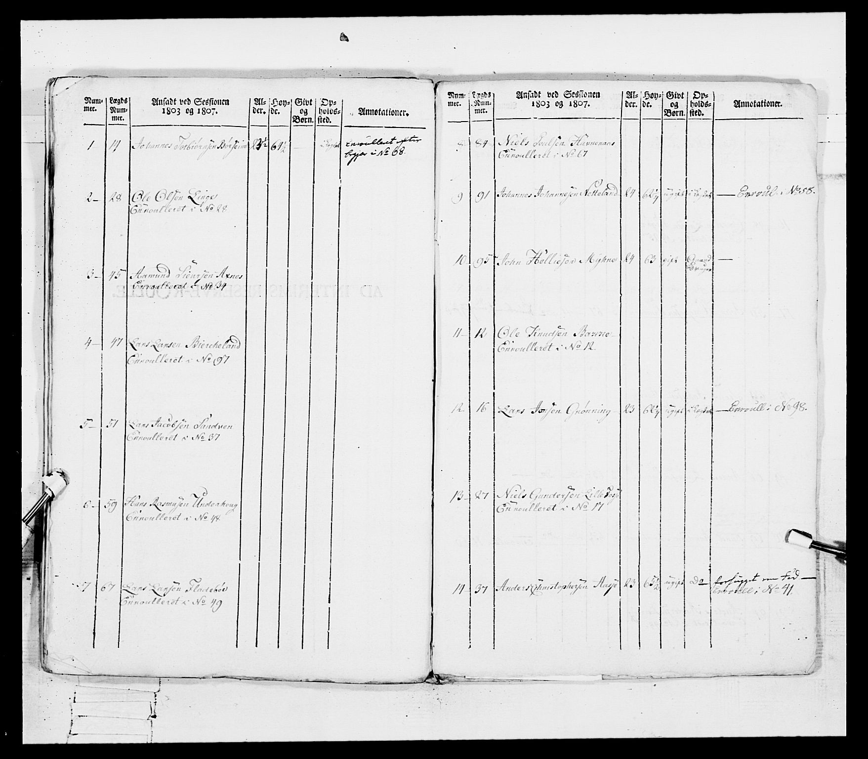 Generalitets- og kommissariatskollegiet, Det kongelige norske kommissariatskollegium, RA/EA-5420/E/Eh/L0097: Bergenhusiske nasjonale infanteriregiment, 1803-1807, p. 313