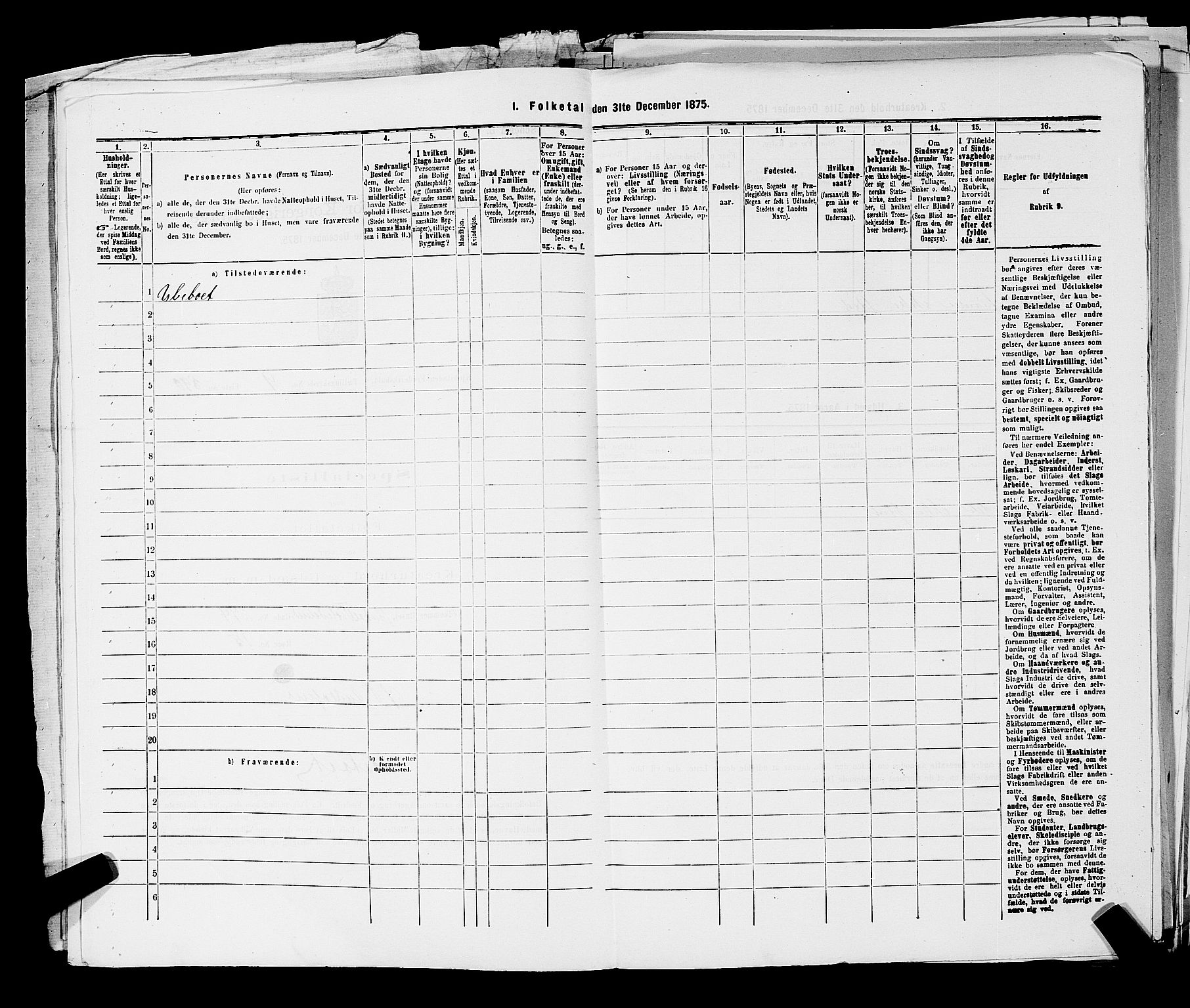 RA, 1875 census for 0101P Fredrikshald, 1875, p. 1437