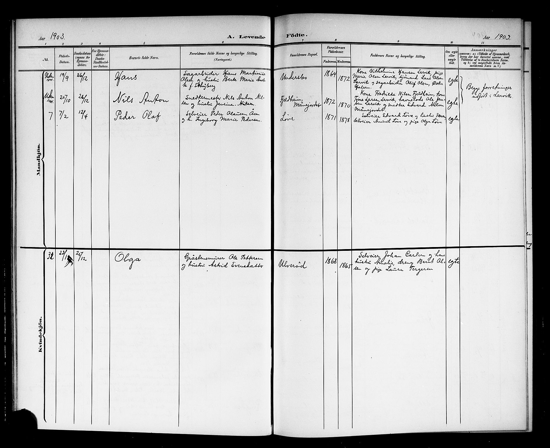 Hedrum kirkebøker, AV/SAKO-A-344/G/Ga/L0004: Parish register (copy) no. I 4, 1902-1915