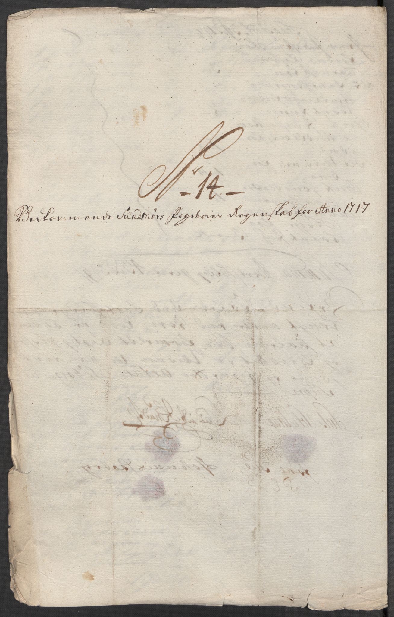 Rentekammeret inntil 1814, Reviderte regnskaper, Fogderegnskap, AV/RA-EA-4092/R54/L3569: Fogderegnskap Sunnmøre, 1717, p. 177