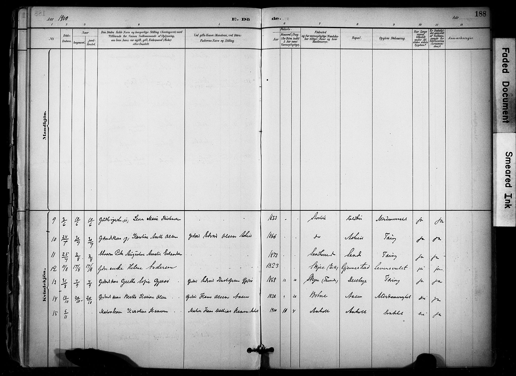 Stokke kirkebøker, AV/SAKO-A-320/F/Fb/L0001: Parish register (official) no. II 1, 1884-1910, p. 188