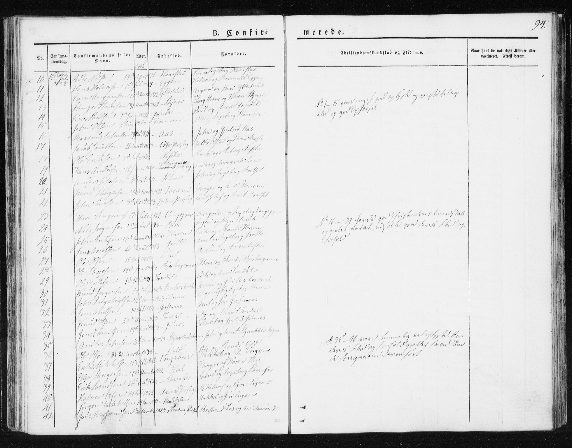 Ministerialprotokoller, klokkerbøker og fødselsregistre - Sør-Trøndelag, AV/SAT-A-1456/674/L0869: Parish register (official) no. 674A01, 1829-1860, p. 94