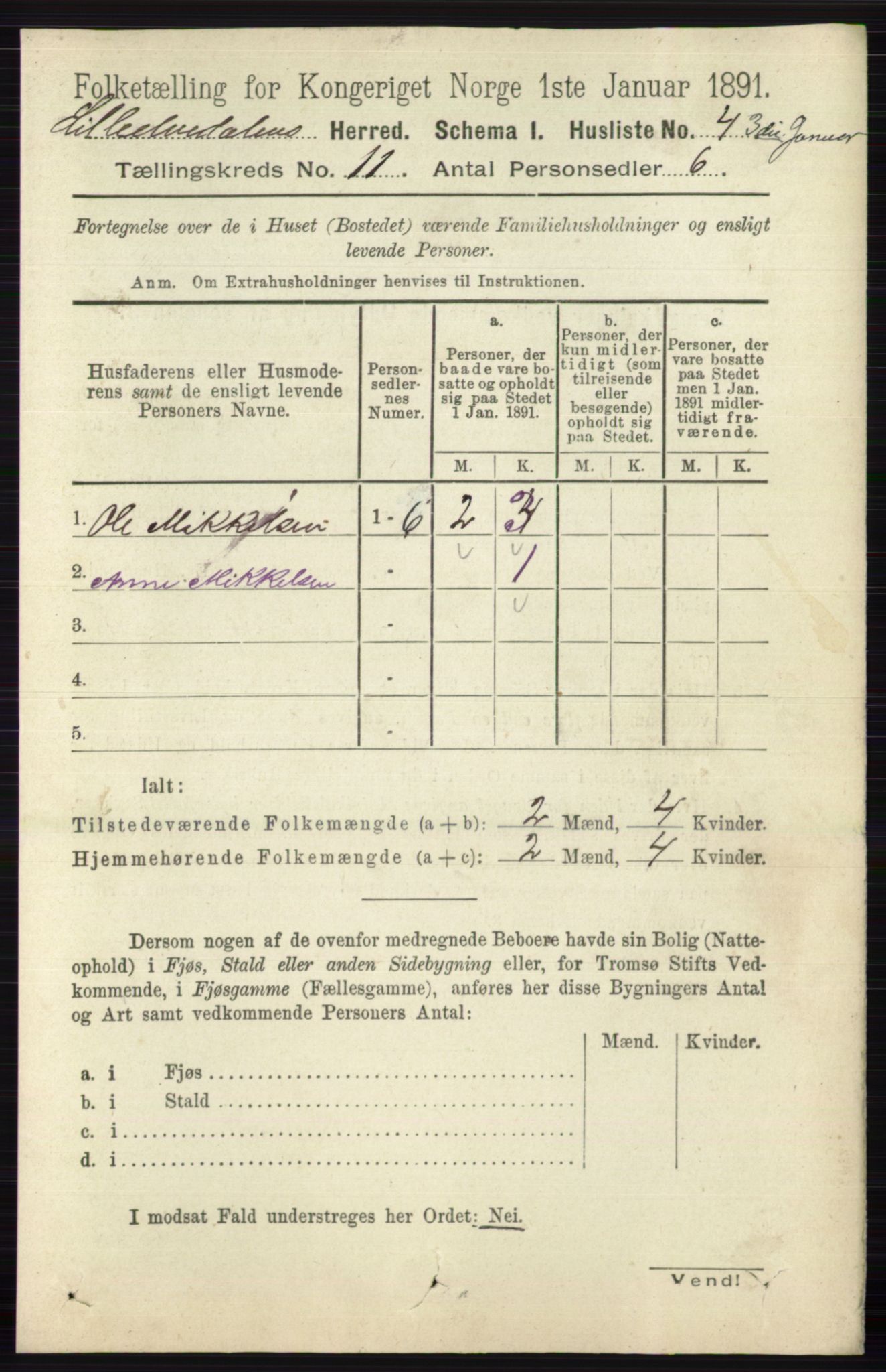 RA, 1891 census for 0438 Lille Elvedalen, 1891, p. 3777