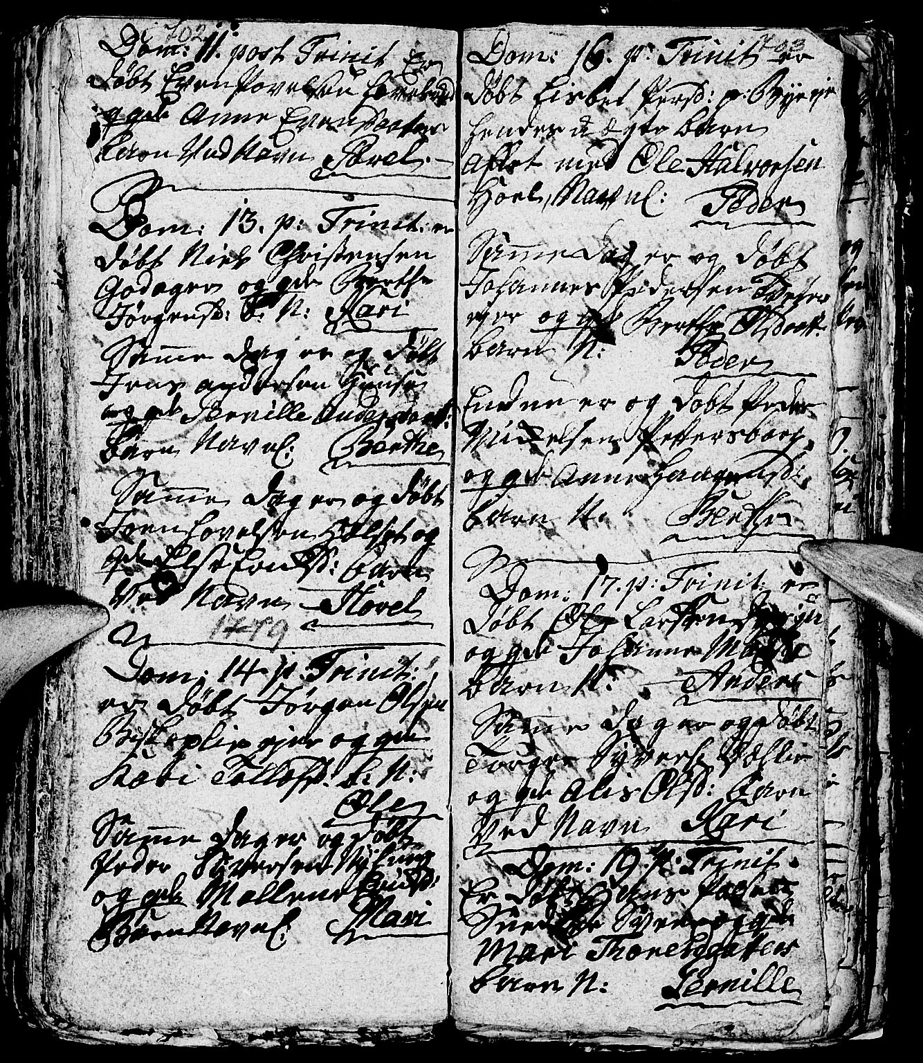 Nes prestekontor, Hedmark, AV/SAH-PREST-020/L/La/L0001: Parish register (copy) no. 1, 1663-1784, p. 702-703