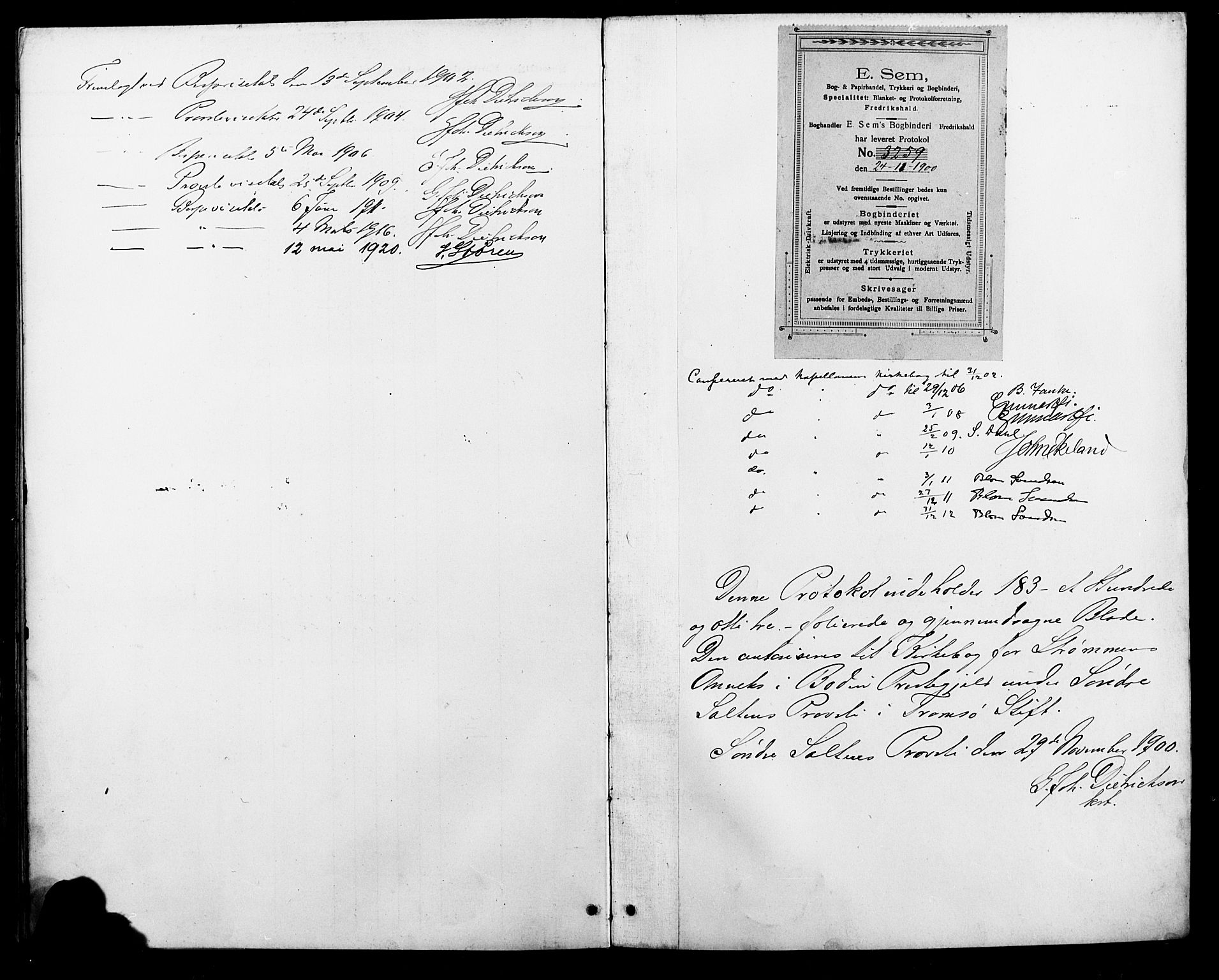 Ministerialprotokoller, klokkerbøker og fødselsregistre - Nordland, SAT/A-1459/804/L0088: Parish register (copy) no. 804C01, 1901-1917