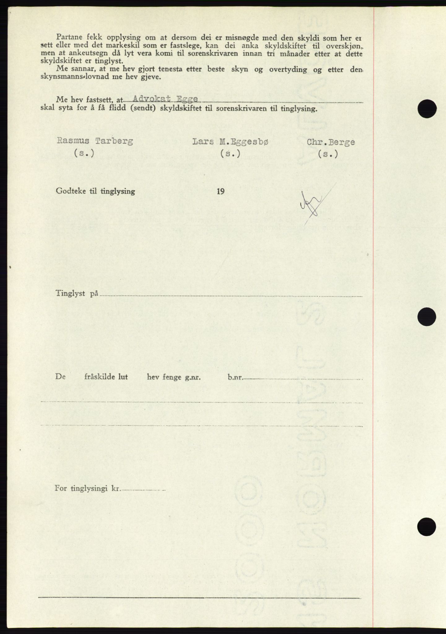 Søre Sunnmøre sorenskriveri, AV/SAT-A-4122/1/2/2C/L0081: Mortgage book no. 7A, 1947-1948, Diary no: : 1103/1947