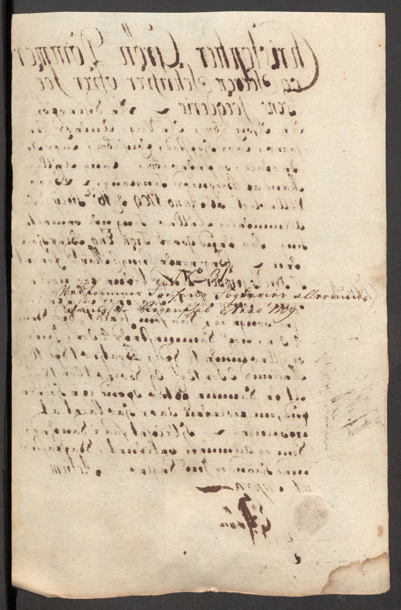 Rentekammeret inntil 1814, Reviderte regnskaper, Fogderegnskap, RA/EA-4092/R57/L3858: Fogderegnskap Fosen, 1708-1709, p. 376