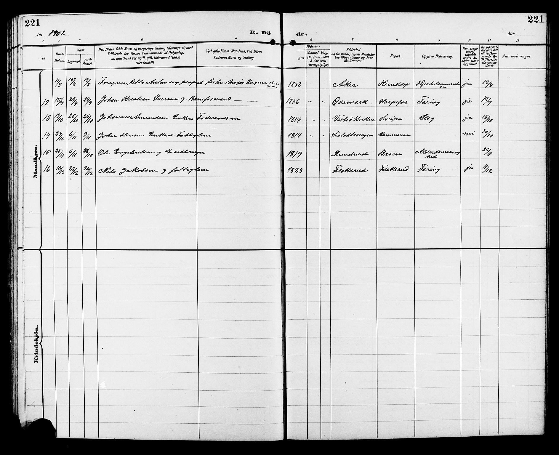 Sør-Fron prestekontor, SAH/PREST-010/H/Ha/Hab/L0004: Parish register (copy) no. 4, 1896-1911, p. 221