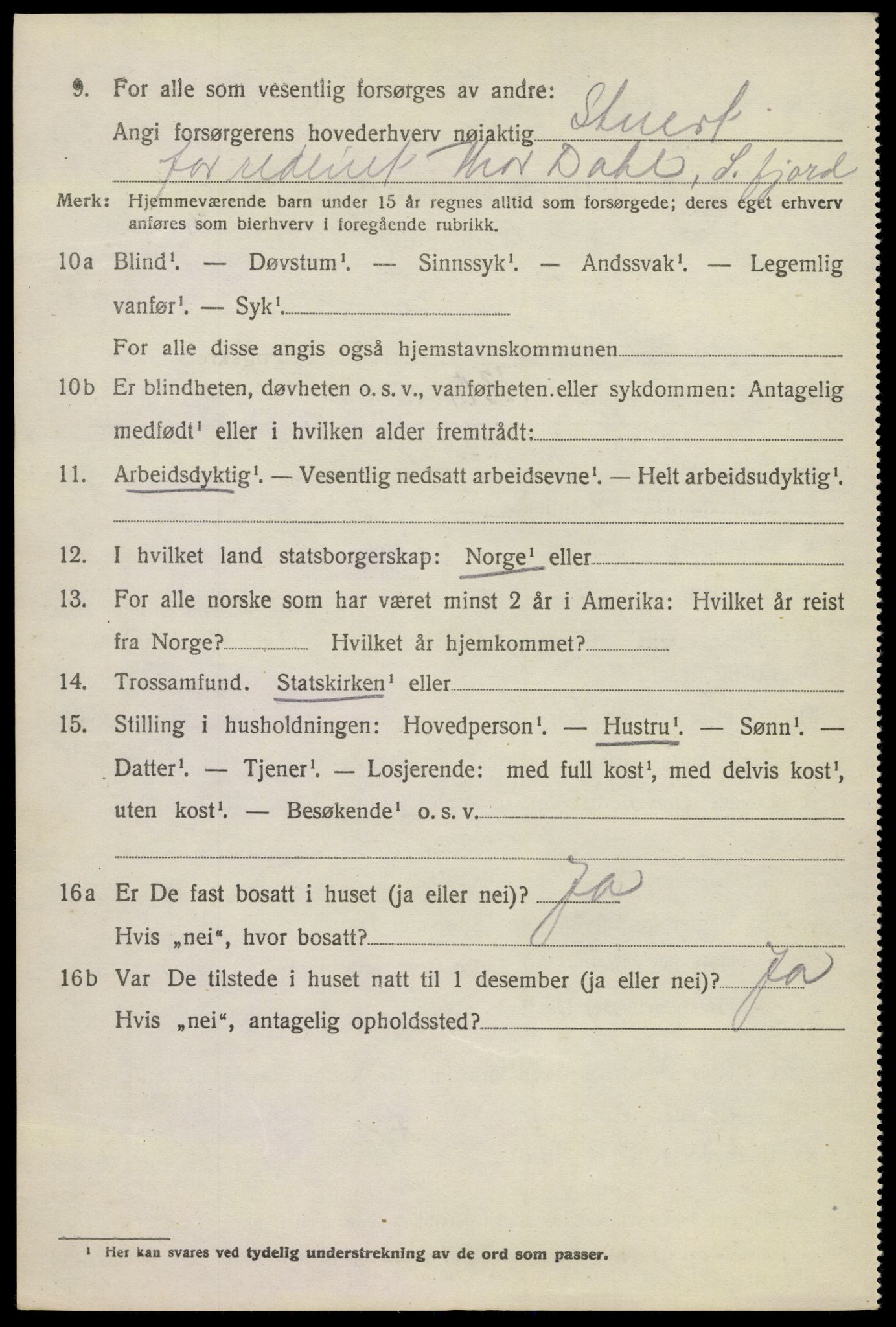 SAKO, 1920 census for Tjølling, 1920, p. 4354