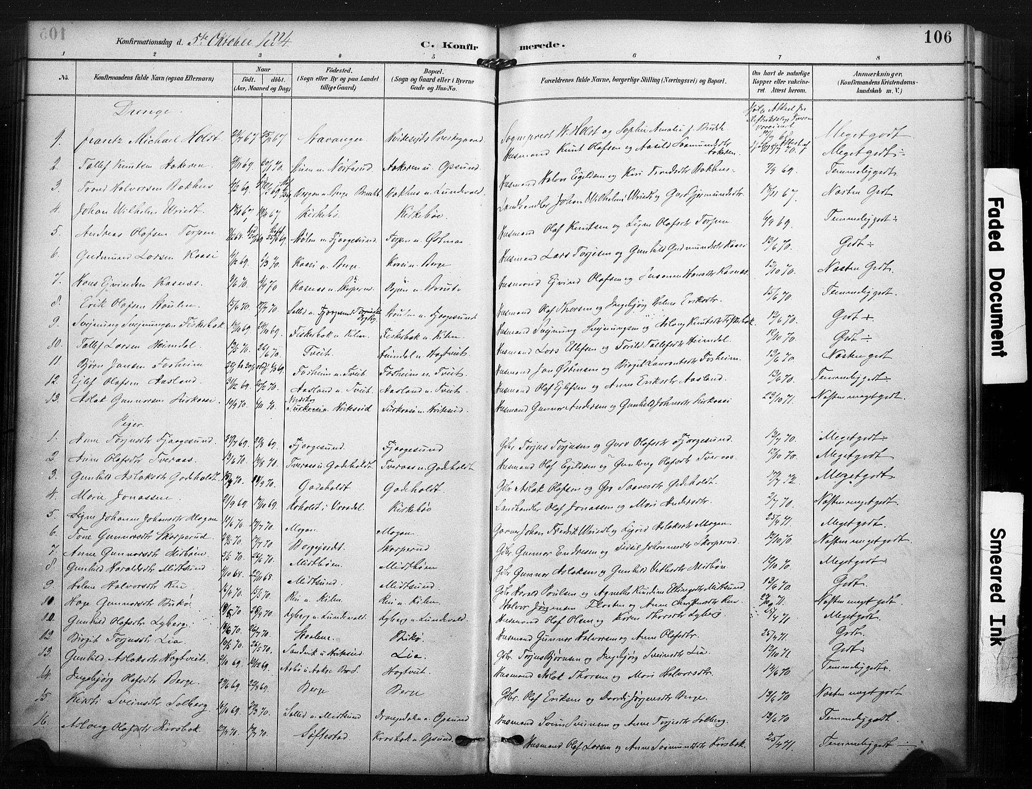 Kviteseid kirkebøker, SAKO/A-276/F/Fa/L0008: Parish register (official) no. I 8, 1882-1903, p. 106