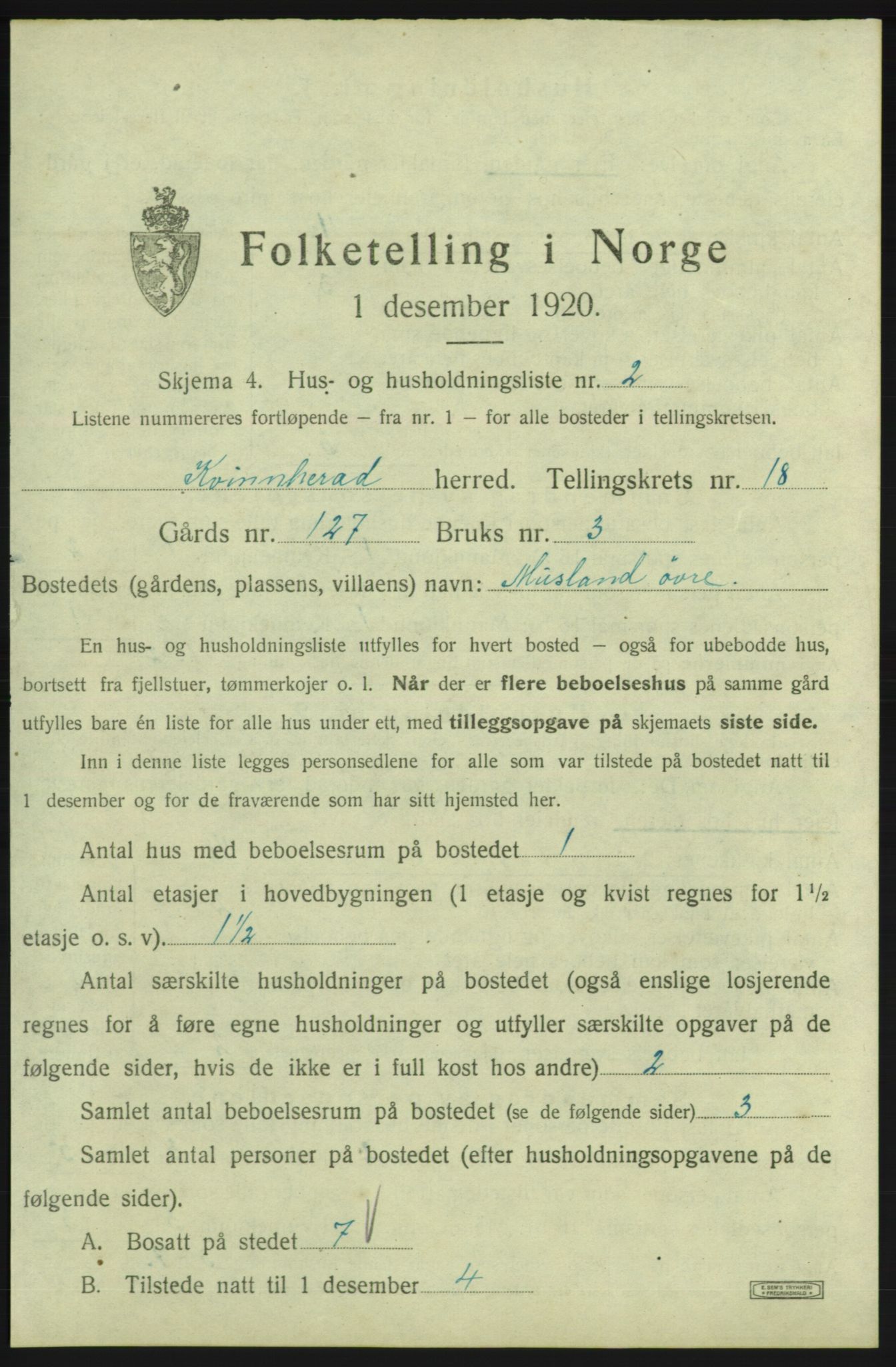 SAB, 1920 census for Kvinnherad, 1920, p. 2731