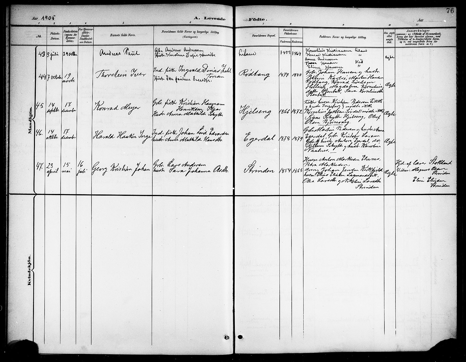 Ministerialprotokoller, klokkerbøker og fødselsregistre - Nordland, AV/SAT-A-1459/859/L0860: Parish register (copy) no. 859C06, 1899-1909, p. 76