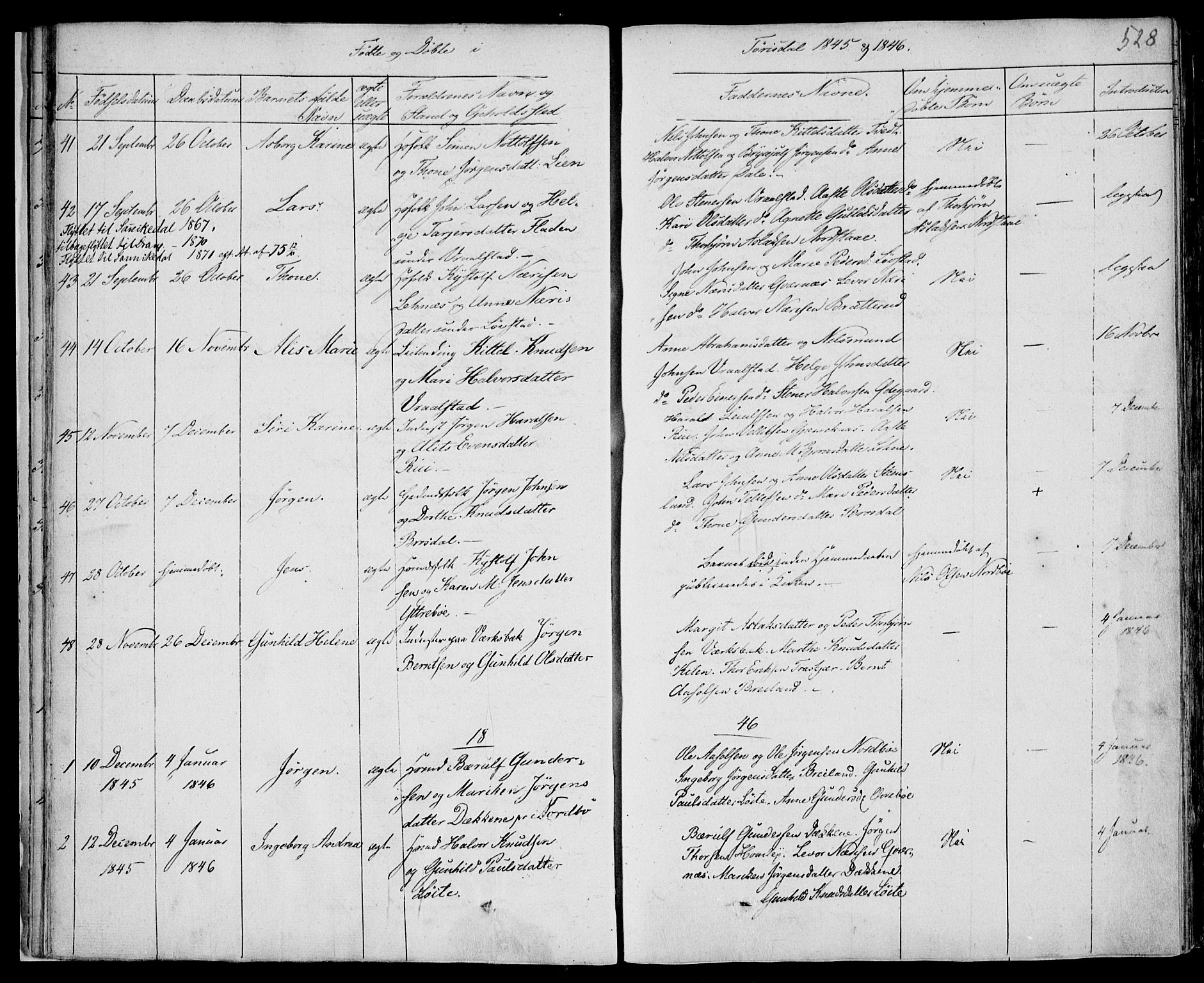 Drangedal kirkebøker, SAKO/A-258/F/Fa/L0007b: Parish register (official) no. 7b, 1837-1856, p. 528