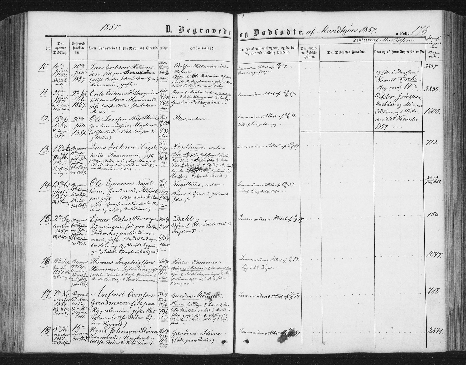 Ministerialprotokoller, klokkerbøker og fødselsregistre - Nord-Trøndelag, SAT/A-1458/749/L0472: Parish register (official) no. 749A06, 1857-1873, p. 176