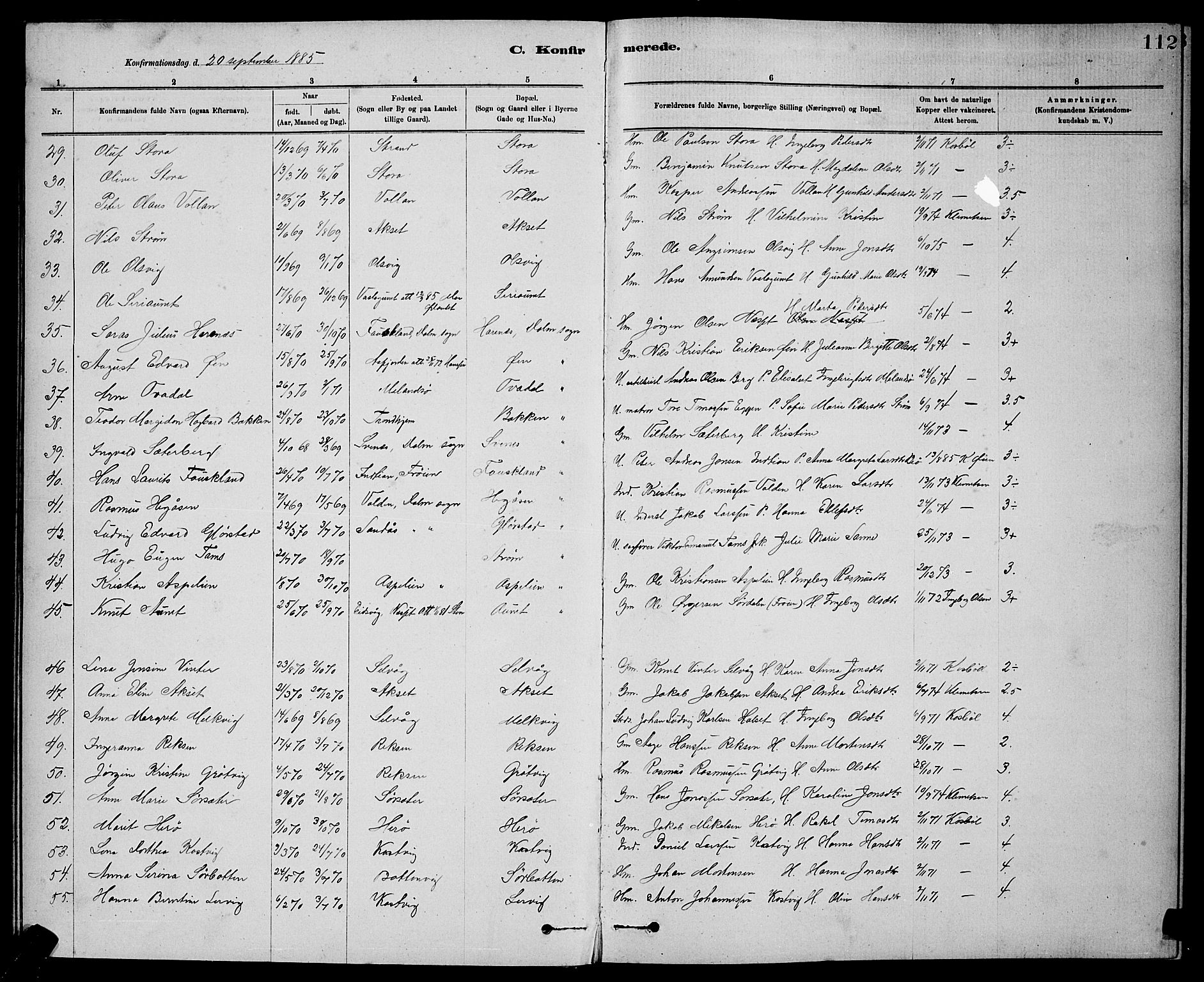 Ministerialprotokoller, klokkerbøker og fødselsregistre - Sør-Trøndelag, SAT/A-1456/637/L0562: Parish register (copy) no. 637C03, 1883-1898, p. 112