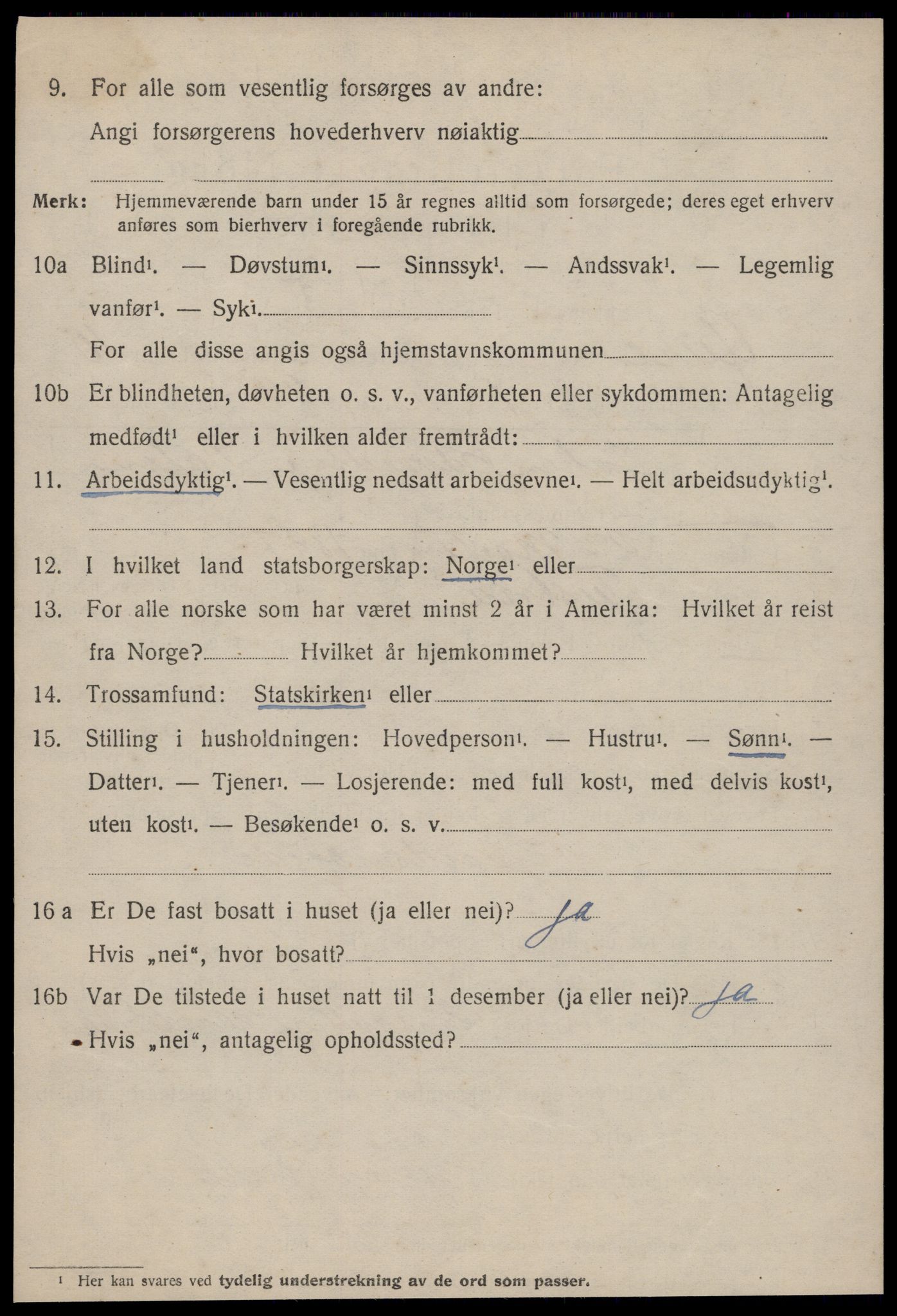 SAT, 1920 census for Aure, 1920, p. 3981