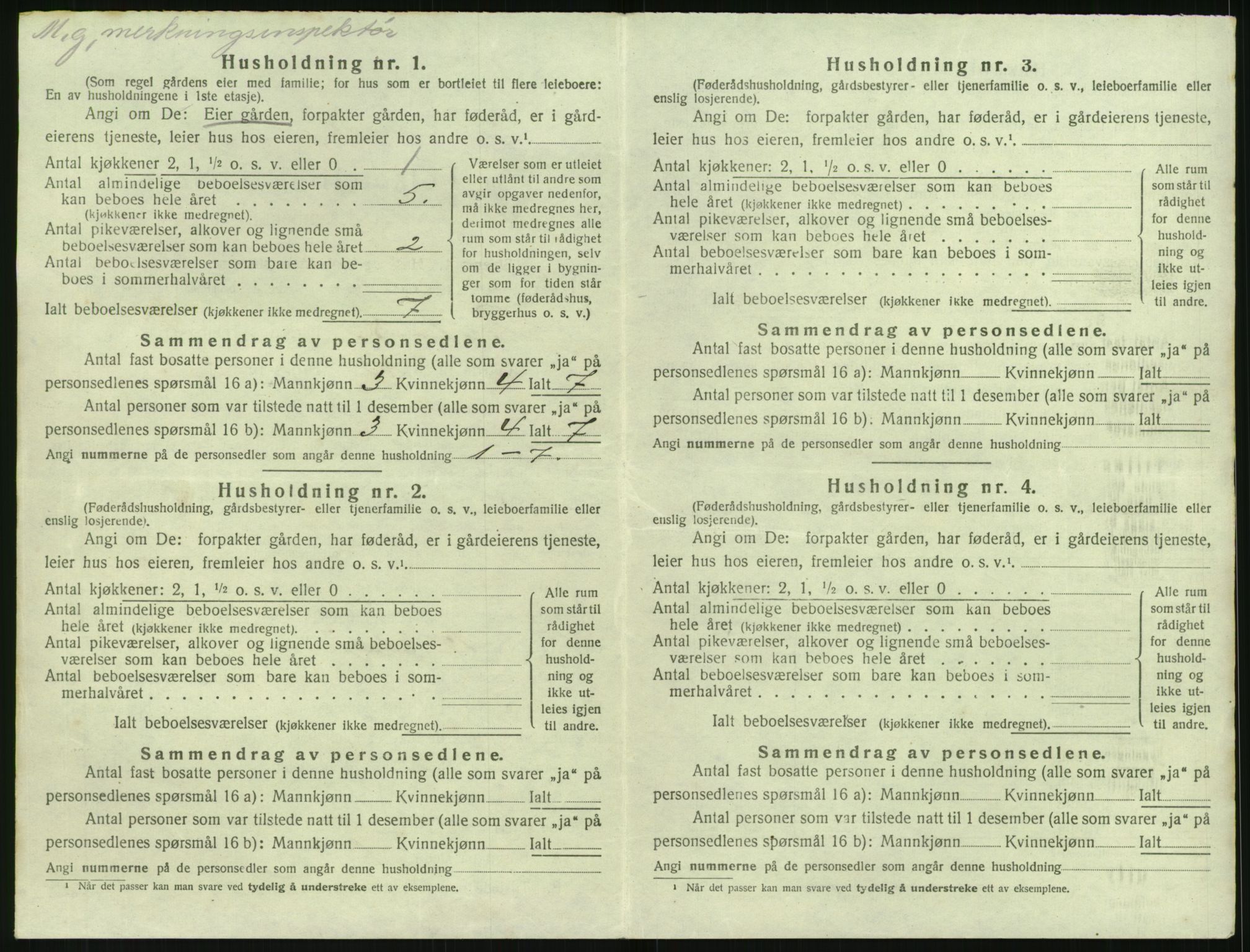 SAK, 1920 census for Øyestad, 1920, p. 1555