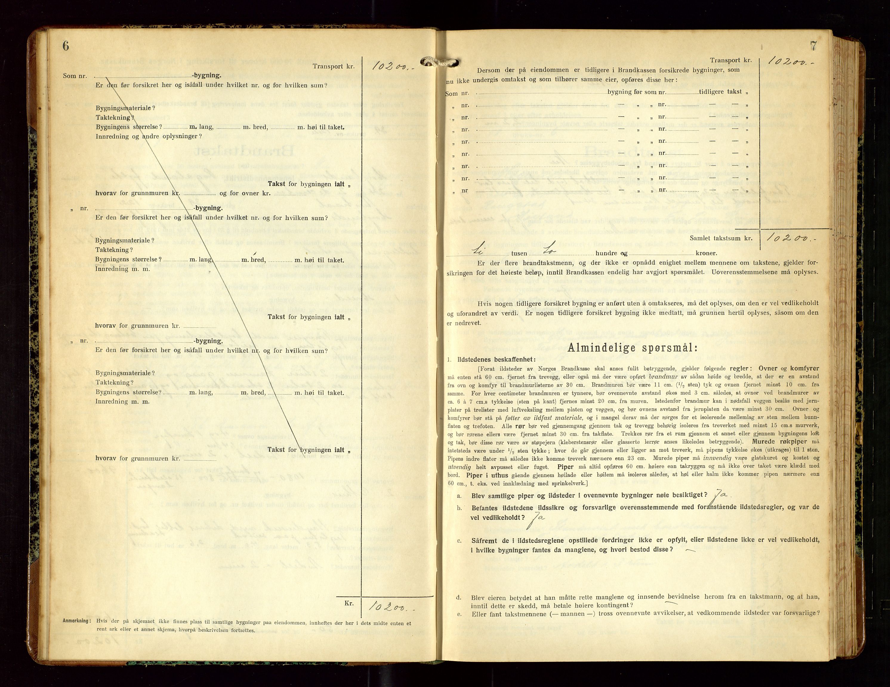 Høyland/Sandnes lensmannskontor, AV/SAST-A-100166/Gob/L0004: "Brandtakstprotokol", 1924-1933, p. 6-7