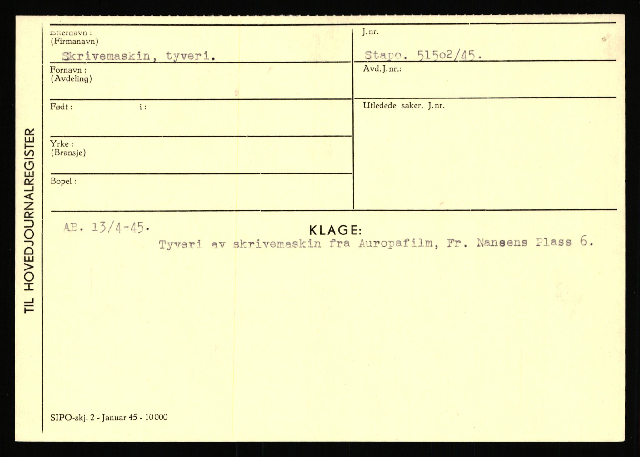 Statspolitiet - Hovedkontoret / Osloavdelingen, AV/RA-S-1329/C/Ca/L0014: Seterlien - Svartås, 1943-1945, p. 1501