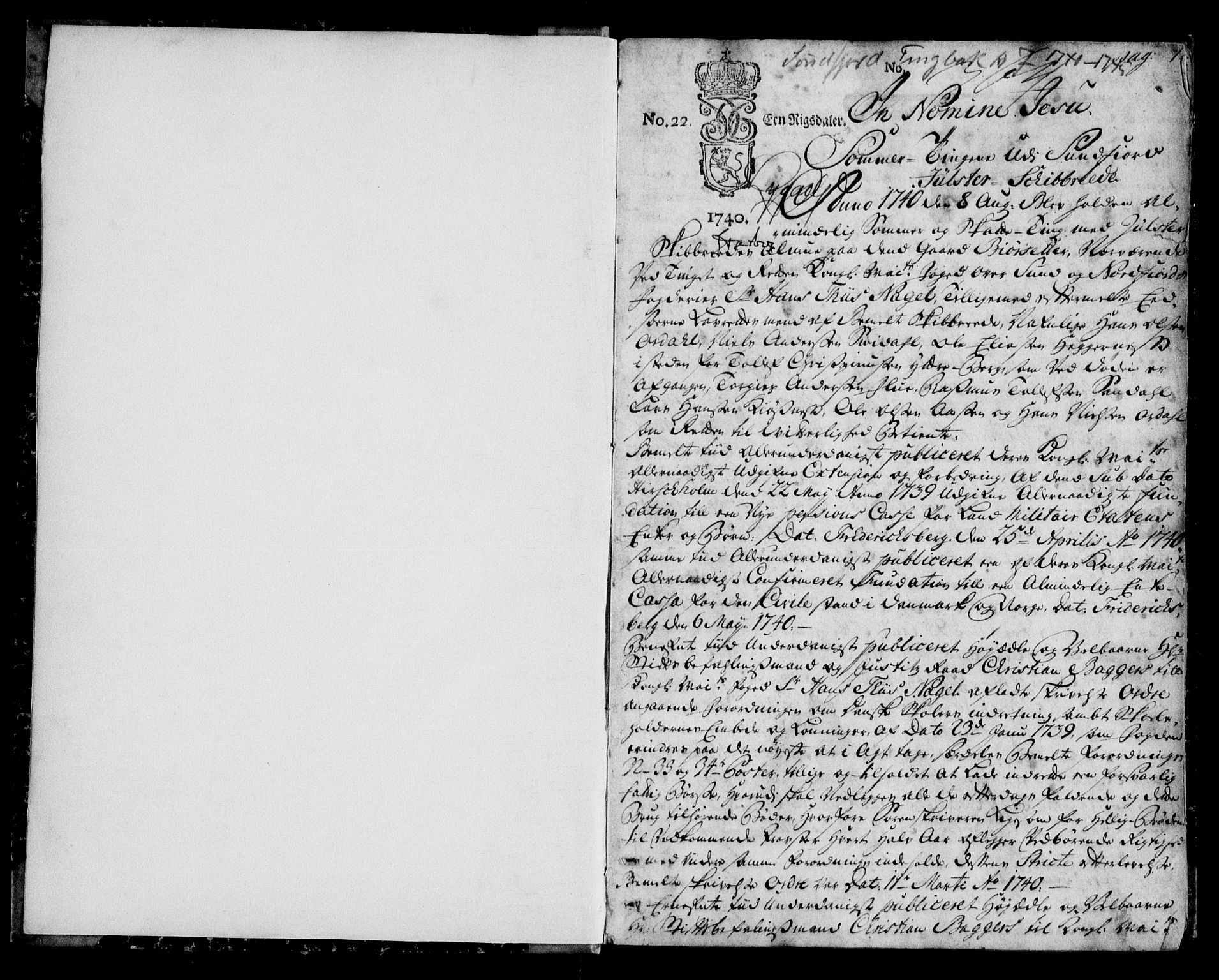 Sunnfjord tingrett, AV/SAB-A-3201/1/F/Fa/Faa/L0012: Tingbok  - gardar under Lenets gods, 1740-1745, p. 0-1