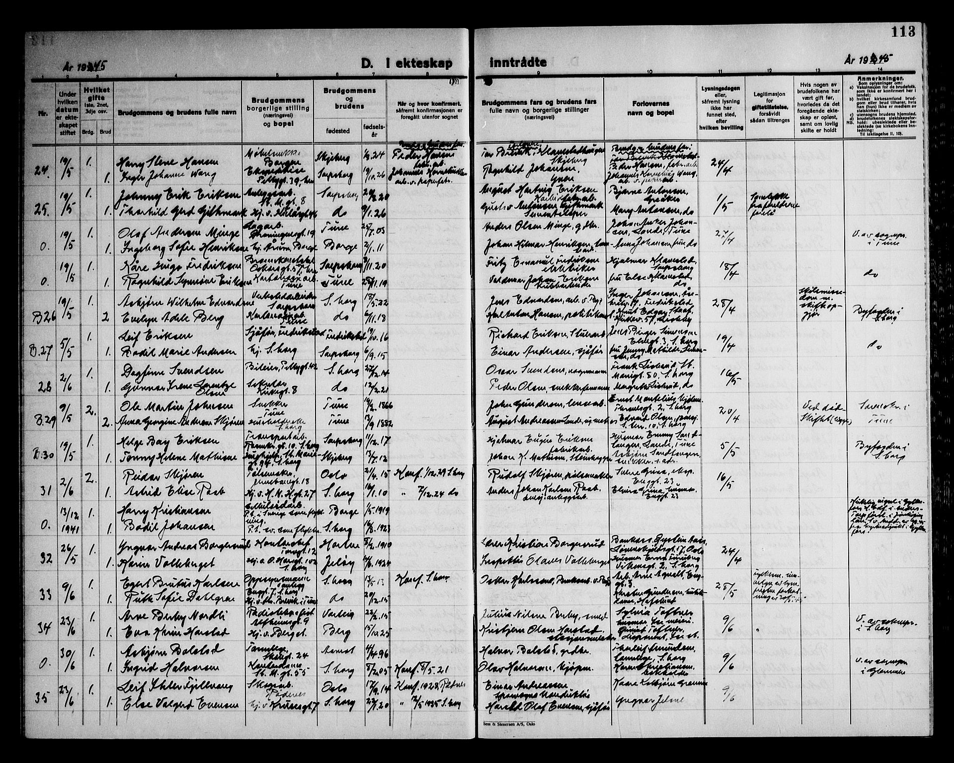 Sarpsborg prestekontor Kirkebøker, AV/SAO-A-2006/G/Ga/L0004: Parish register (copy) no. 4, 1929-1949, p. 113