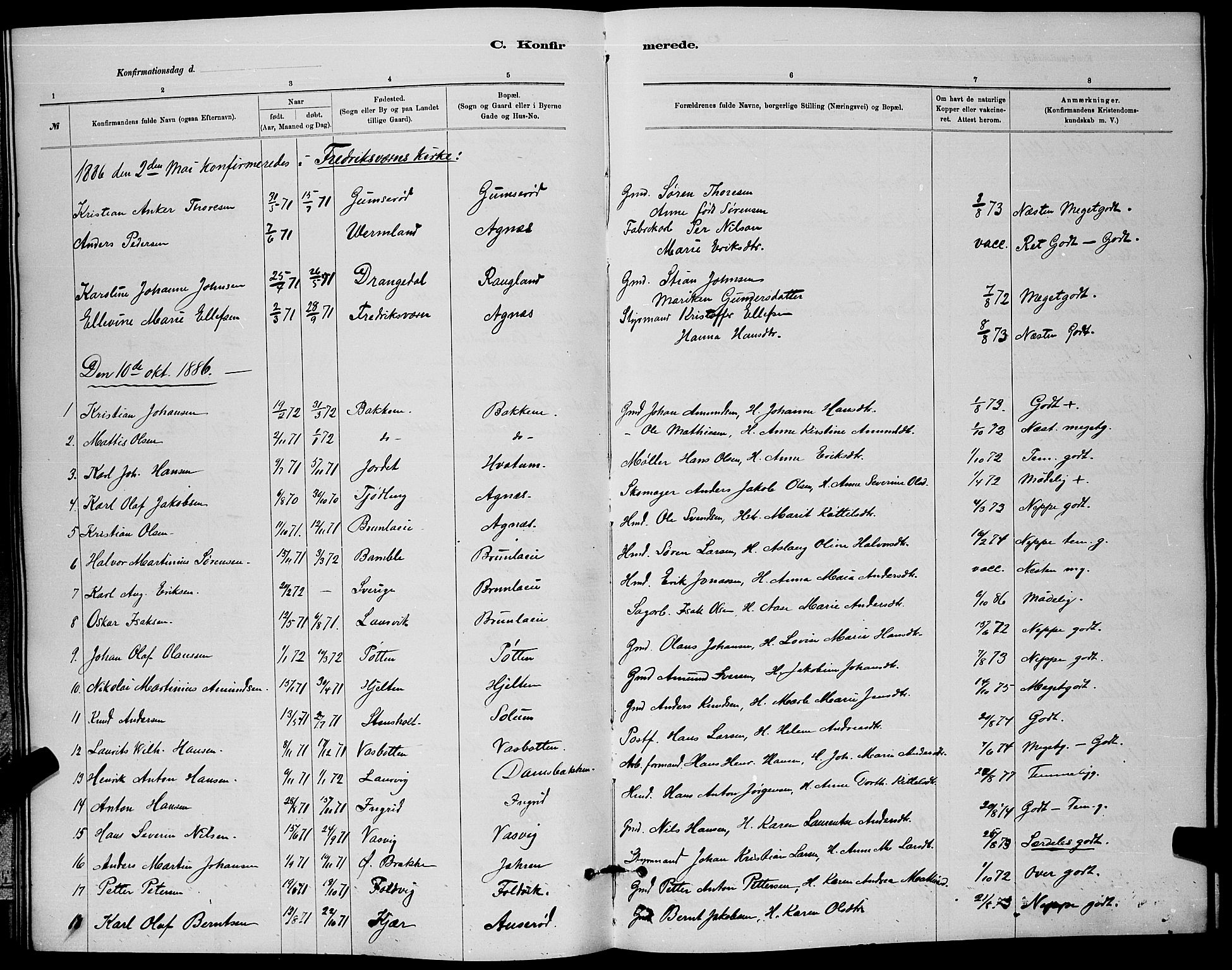 Brunlanes kirkebøker, SAKO/A-342/G/Ga/L0003: Parish register (copy) no. I 3, 1877-1898