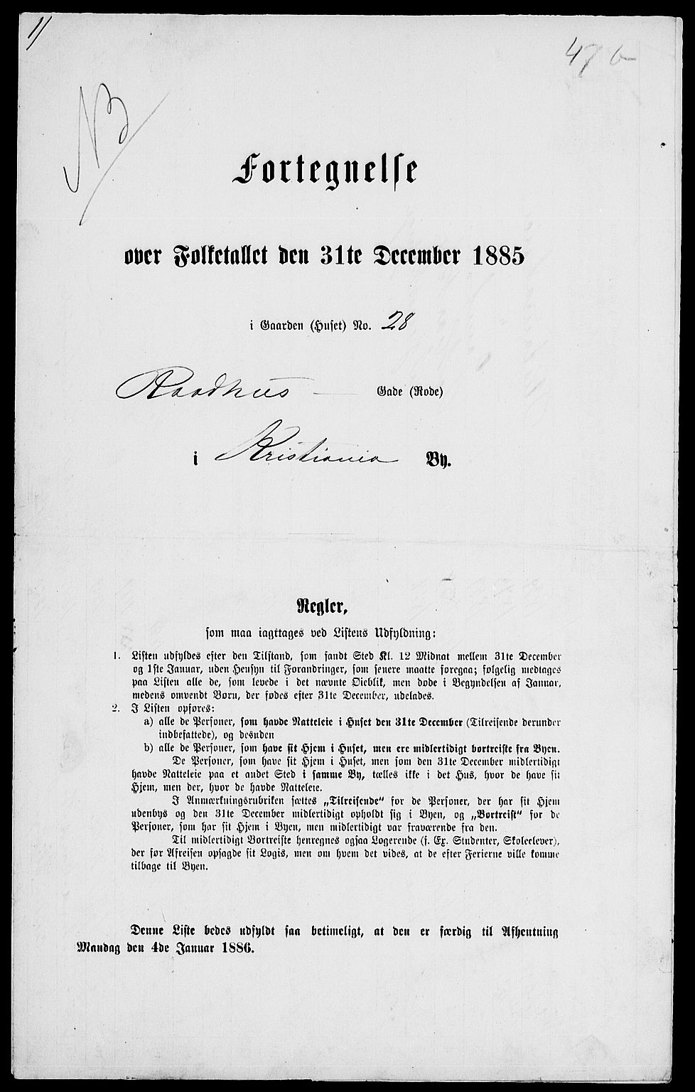 RA, 1885 census for 0301 Kristiania, 1885, p. 3907